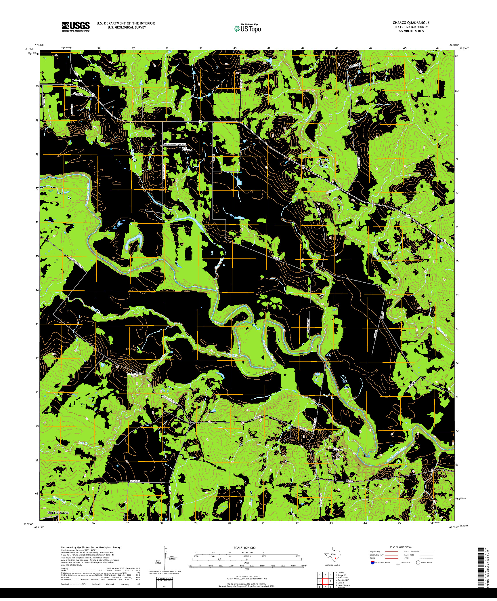 USGS US TOPO 7.5-MINUTE MAP FOR CHARCO, TX 2019