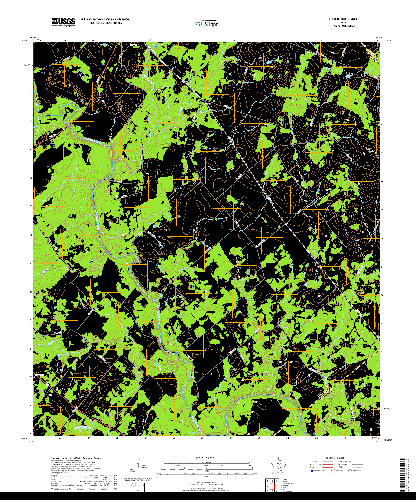 USGS US TOPO 7.5-MINUTE MAP FOR CHOATE, TX 2019