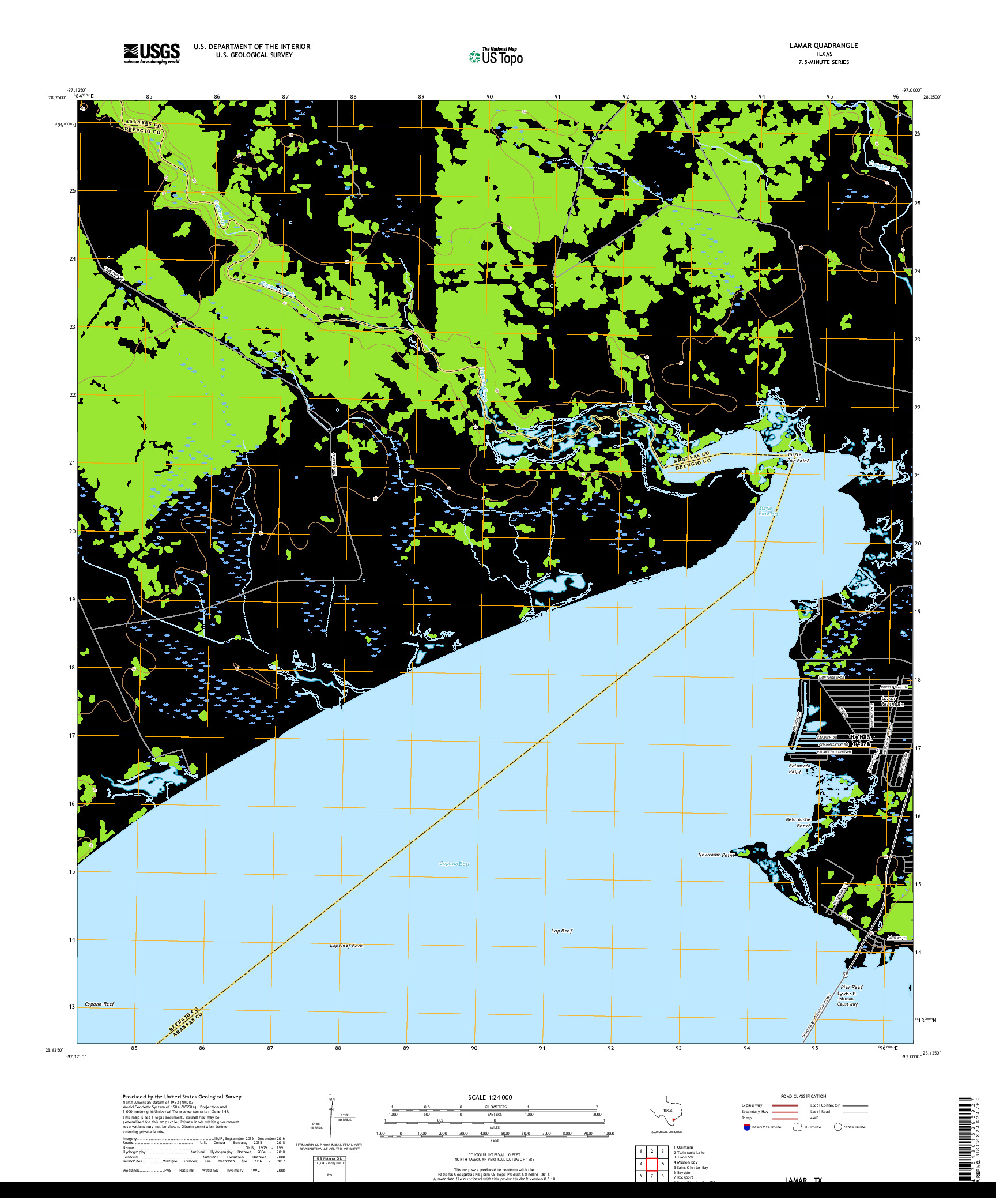 USGS US TOPO 7.5-MINUTE MAP FOR LAMAR, TX 2019