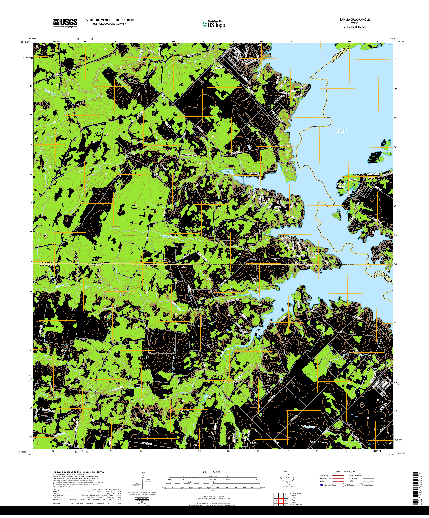 USGS US TOPO 7.5-MINUTE MAP FOR SANDIA, TX 2019