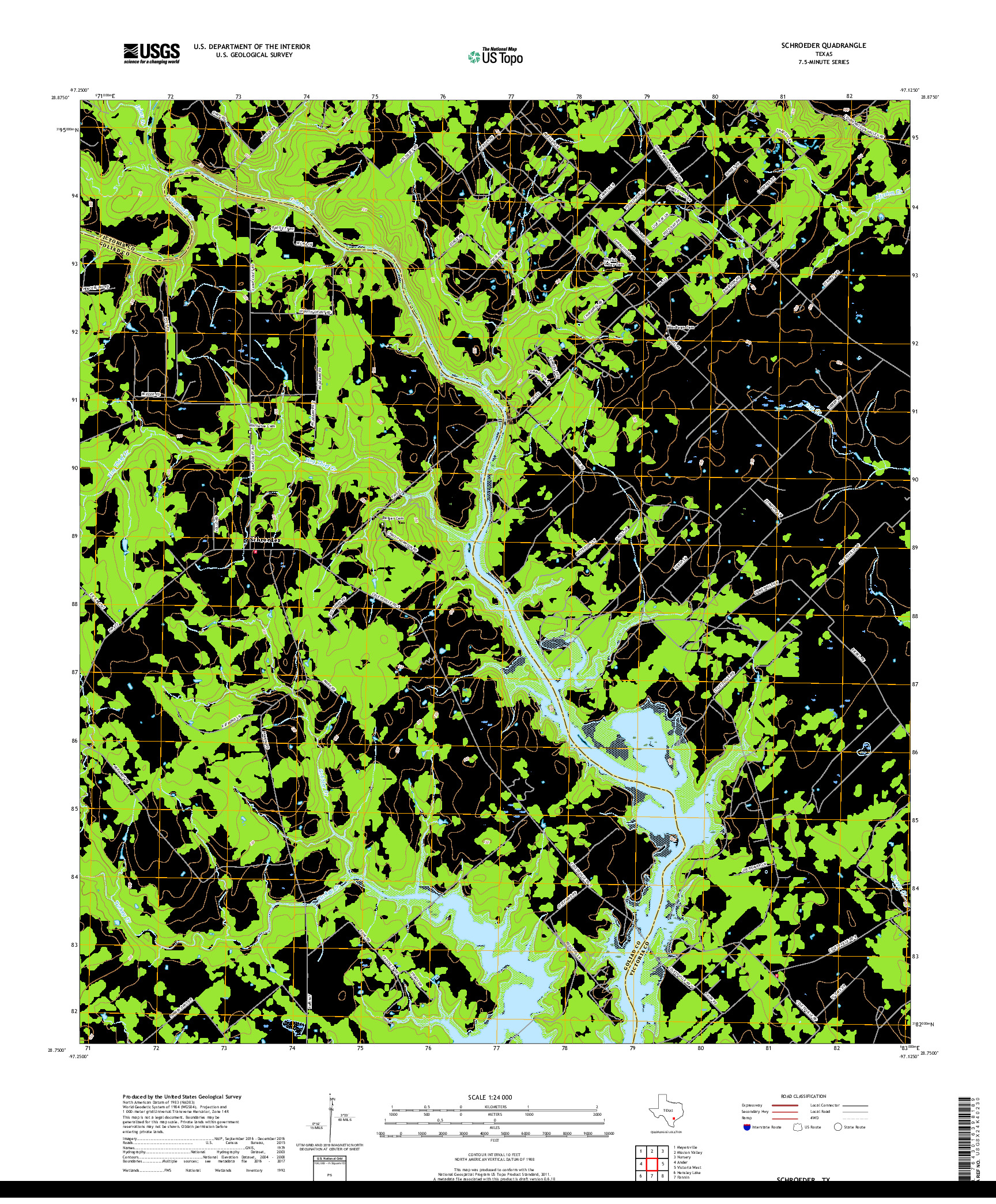 USGS US TOPO 7.5-MINUTE MAP FOR SCHROEDER, TX 2019