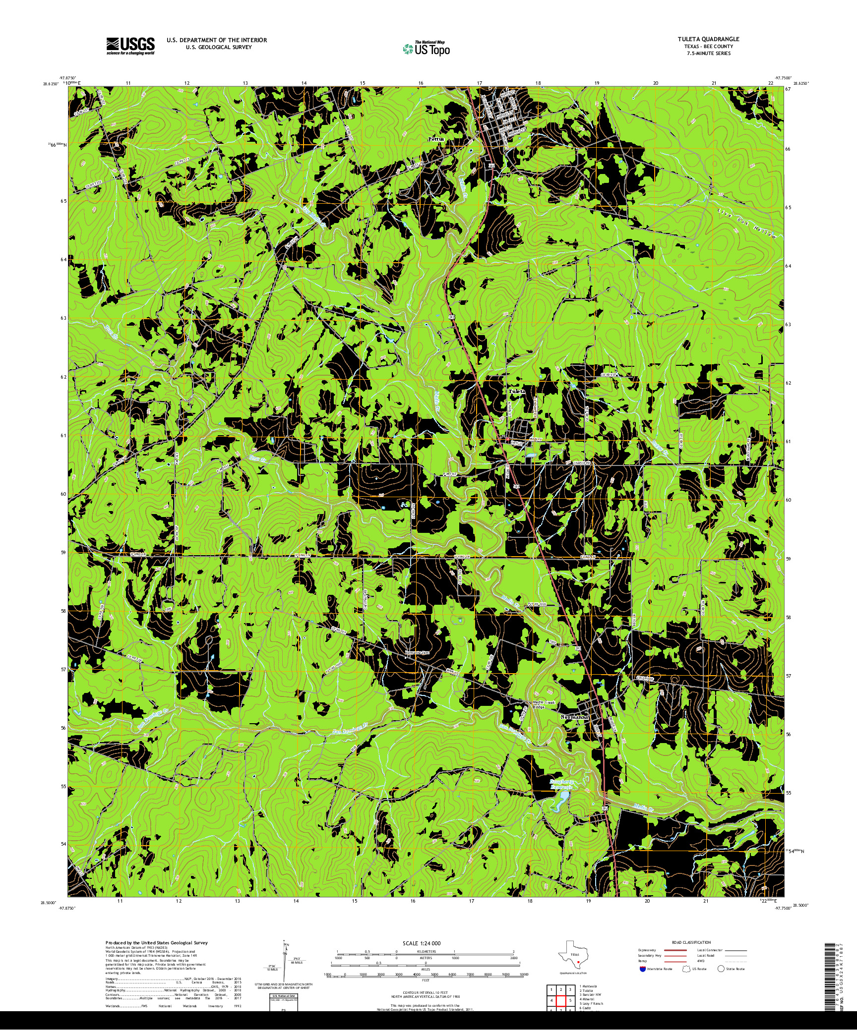 USGS US TOPO 7.5-MINUTE MAP FOR TULETA, TX 2019