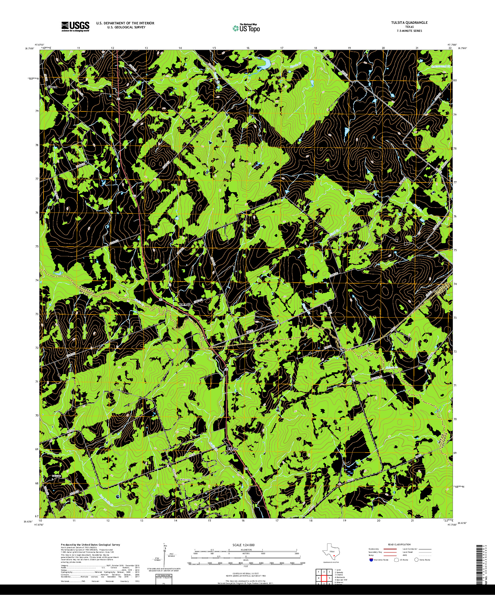 USGS US TOPO 7.5-MINUTE MAP FOR TULSITA, TX 2019