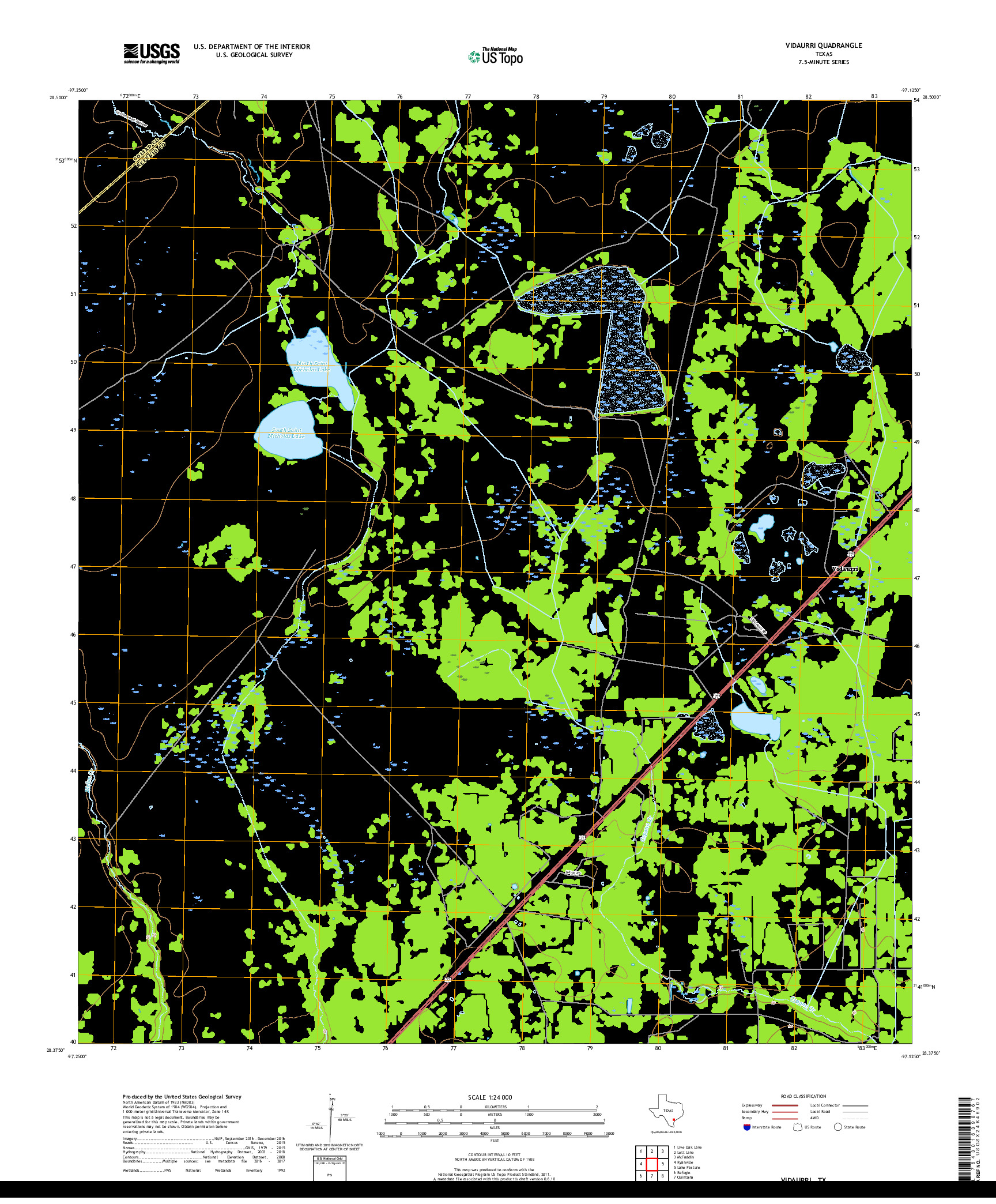 USGS US TOPO 7.5-MINUTE MAP FOR VIDAURRI, TX 2019