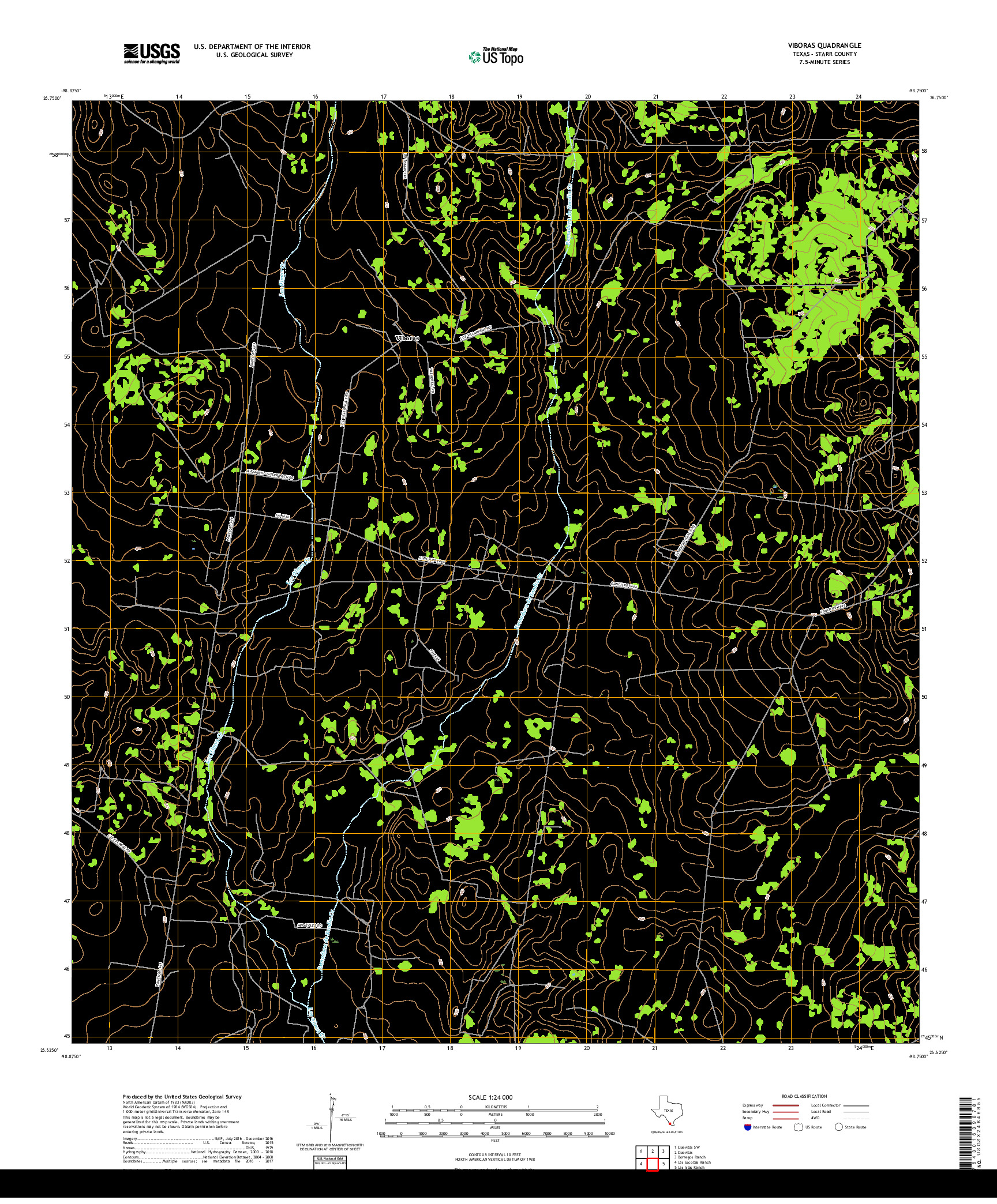 USGS US TOPO 7.5-MINUTE MAP FOR VIBORAS, TX 2019