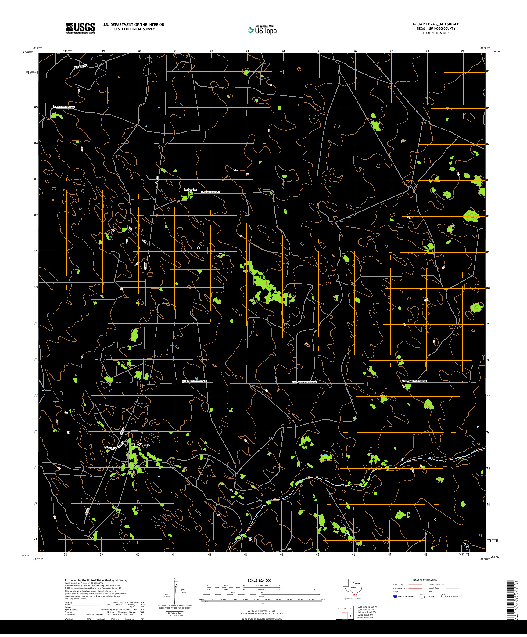 USGS US TOPO 7.5-MINUTE MAP FOR AGUA NUEVA, TX 2019
