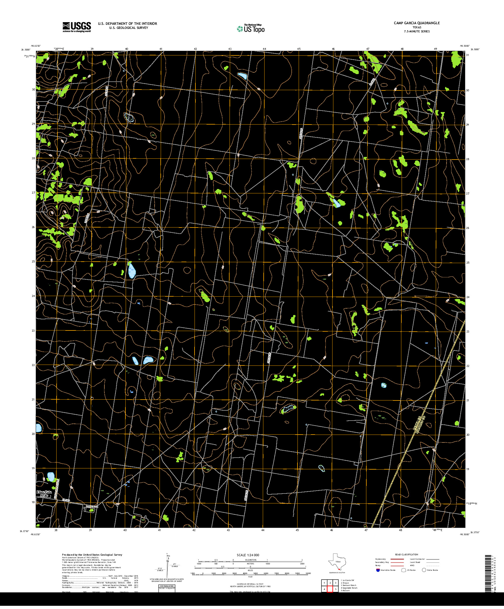 USGS US TOPO 7.5-MINUTE MAP FOR CAMP GARCIA, TX 2019