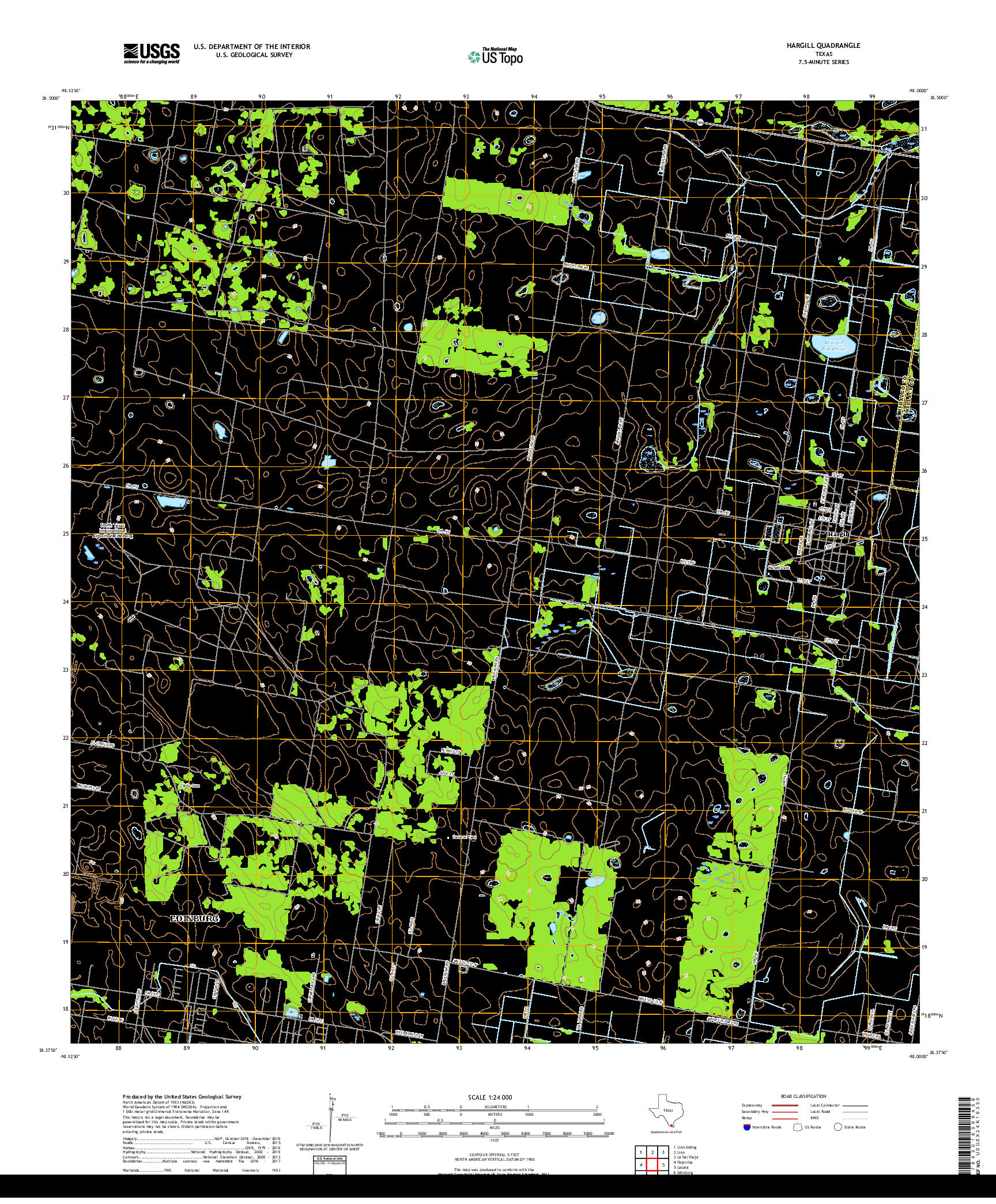 USGS US TOPO 7.5-MINUTE MAP FOR HARGILL, TX 2019