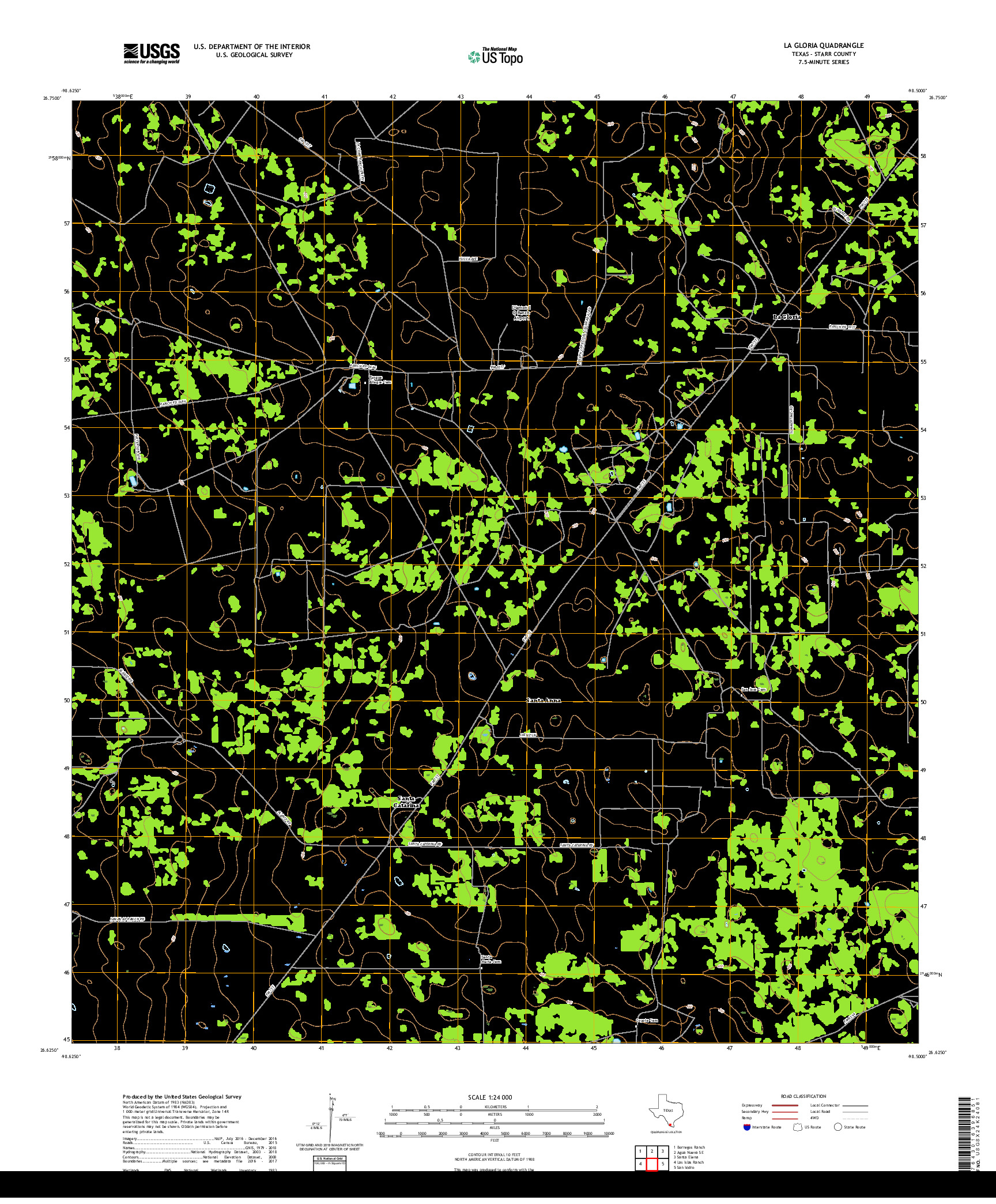 USGS US TOPO 7.5-MINUTE MAP FOR LA GLORIA, TX 2019