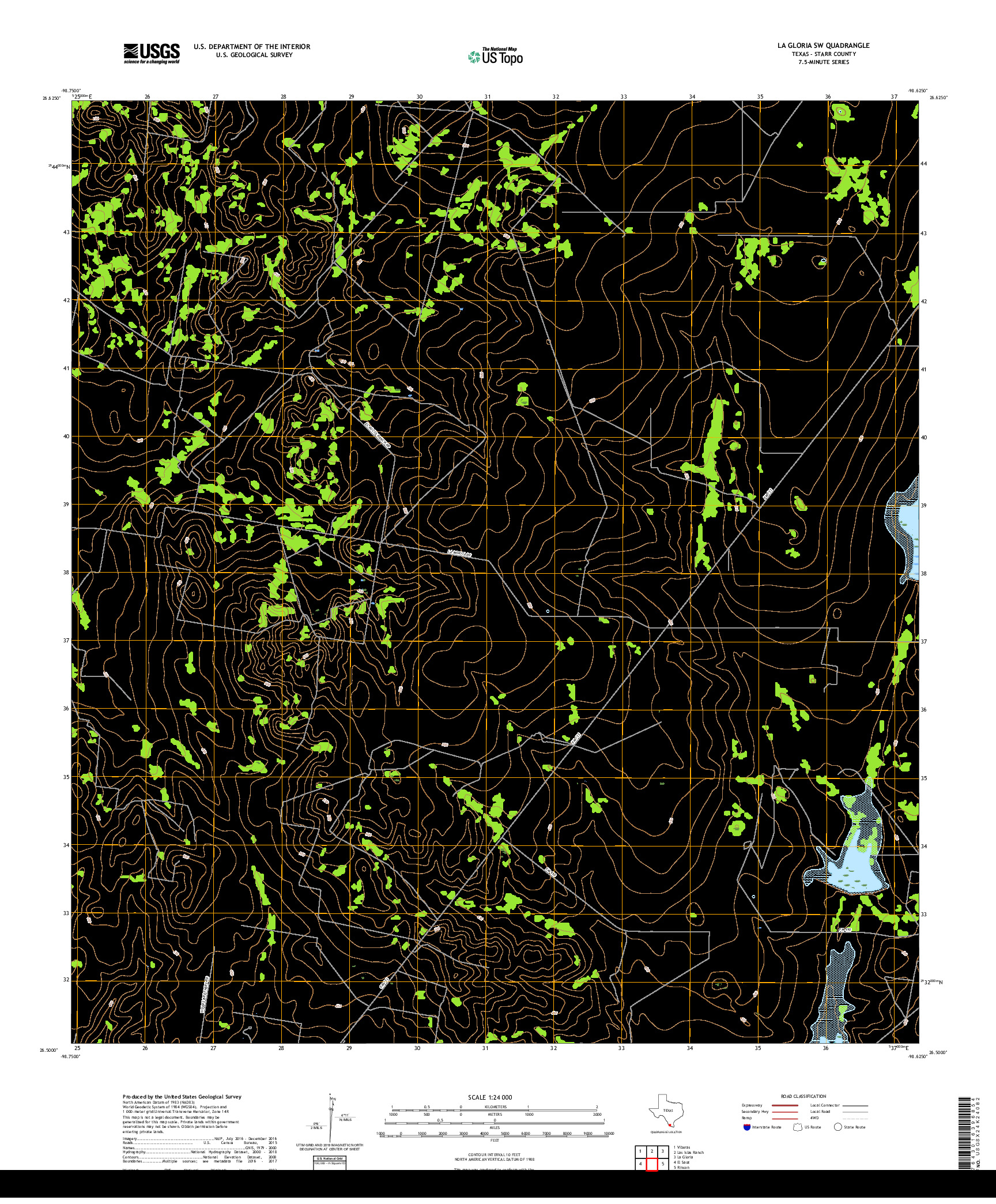 USGS US TOPO 7.5-MINUTE MAP FOR LA GLORIA SW, TX 2019