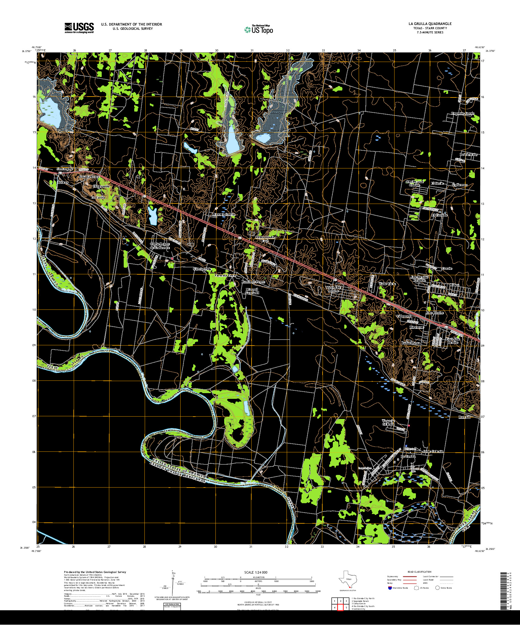 USGS US TOPO 7.5-MINUTE MAP FOR LA GRULLA, TX,TAM 2019