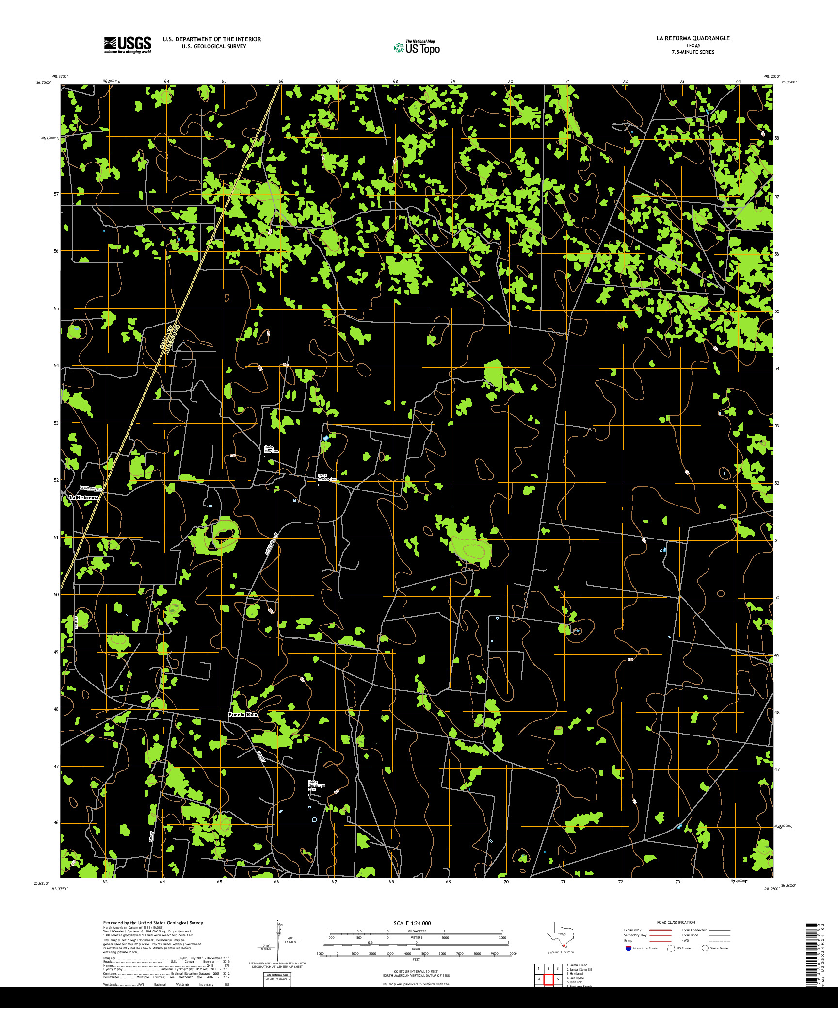 USGS US TOPO 7.5-MINUTE MAP FOR LA REFORMA, TX 2019