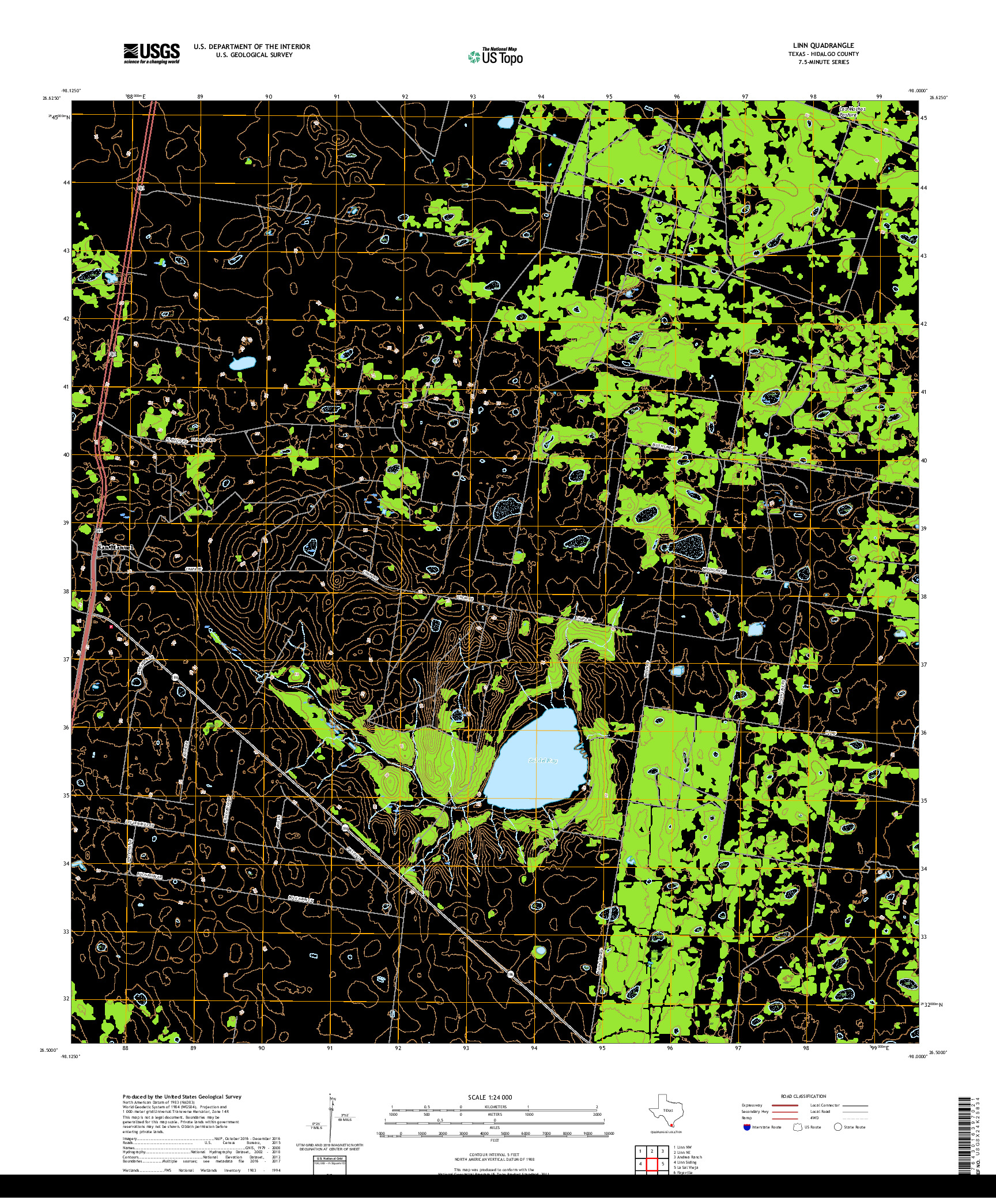 USGS US TOPO 7.5-MINUTE MAP FOR LINN, TX 2019
