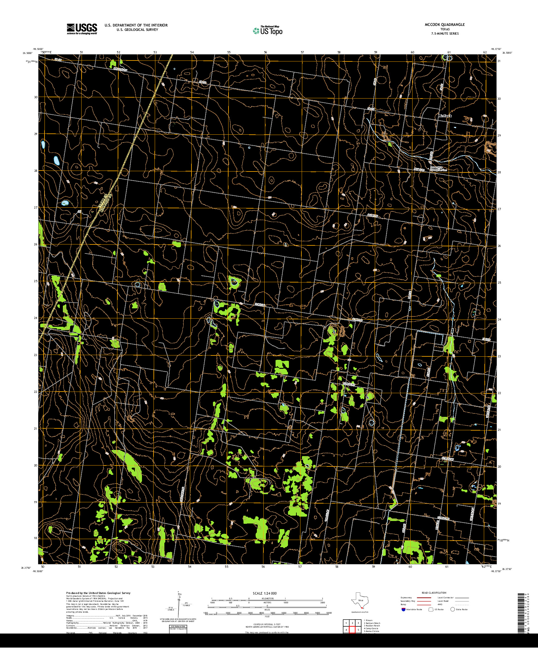 USGS US TOPO 7.5-MINUTE MAP FOR MCCOOK, TX 2019