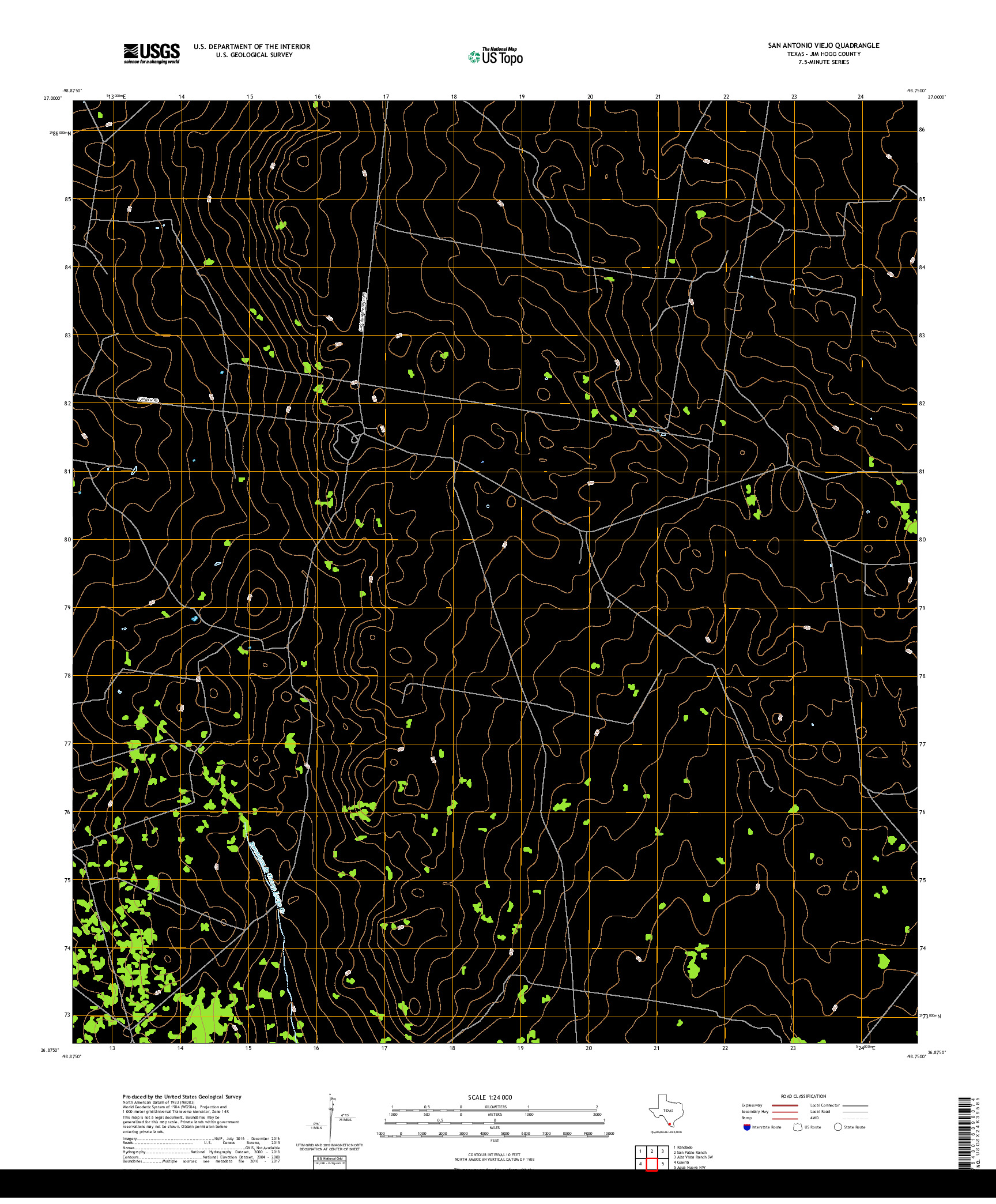 USGS US TOPO 7.5-MINUTE MAP FOR SAN ANTONIO VIEJO, TX 2019