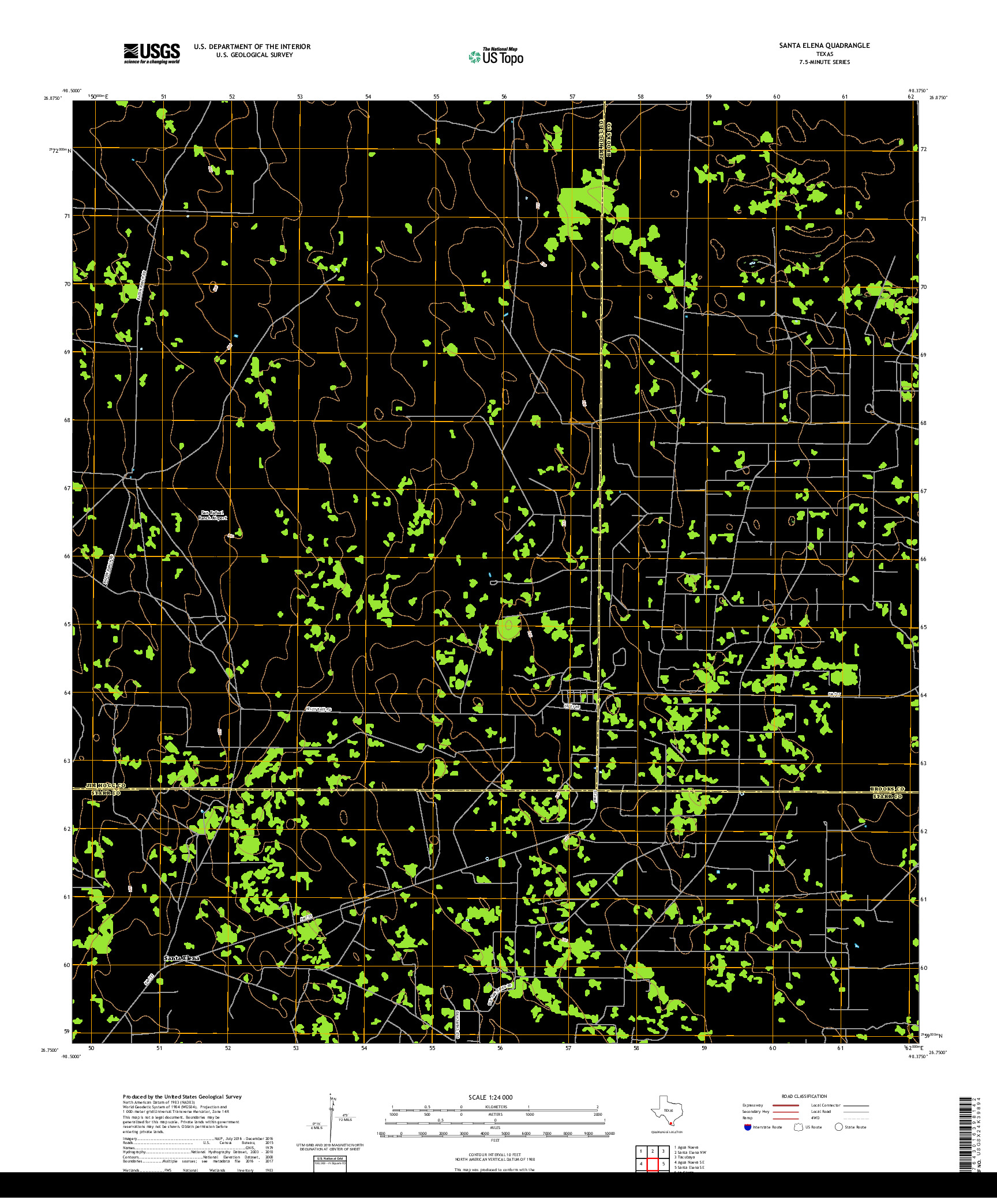 USGS US TOPO 7.5-MINUTE MAP FOR SANTA ELENA, TX 2019