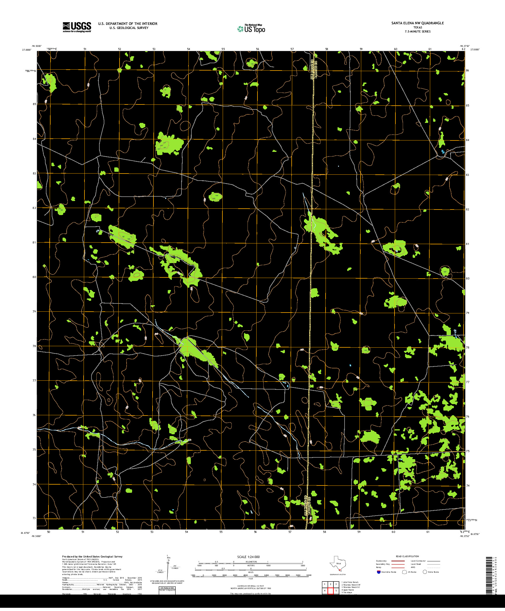 USGS US TOPO 7.5-MINUTE MAP FOR SANTA ELENA NW, TX 2019