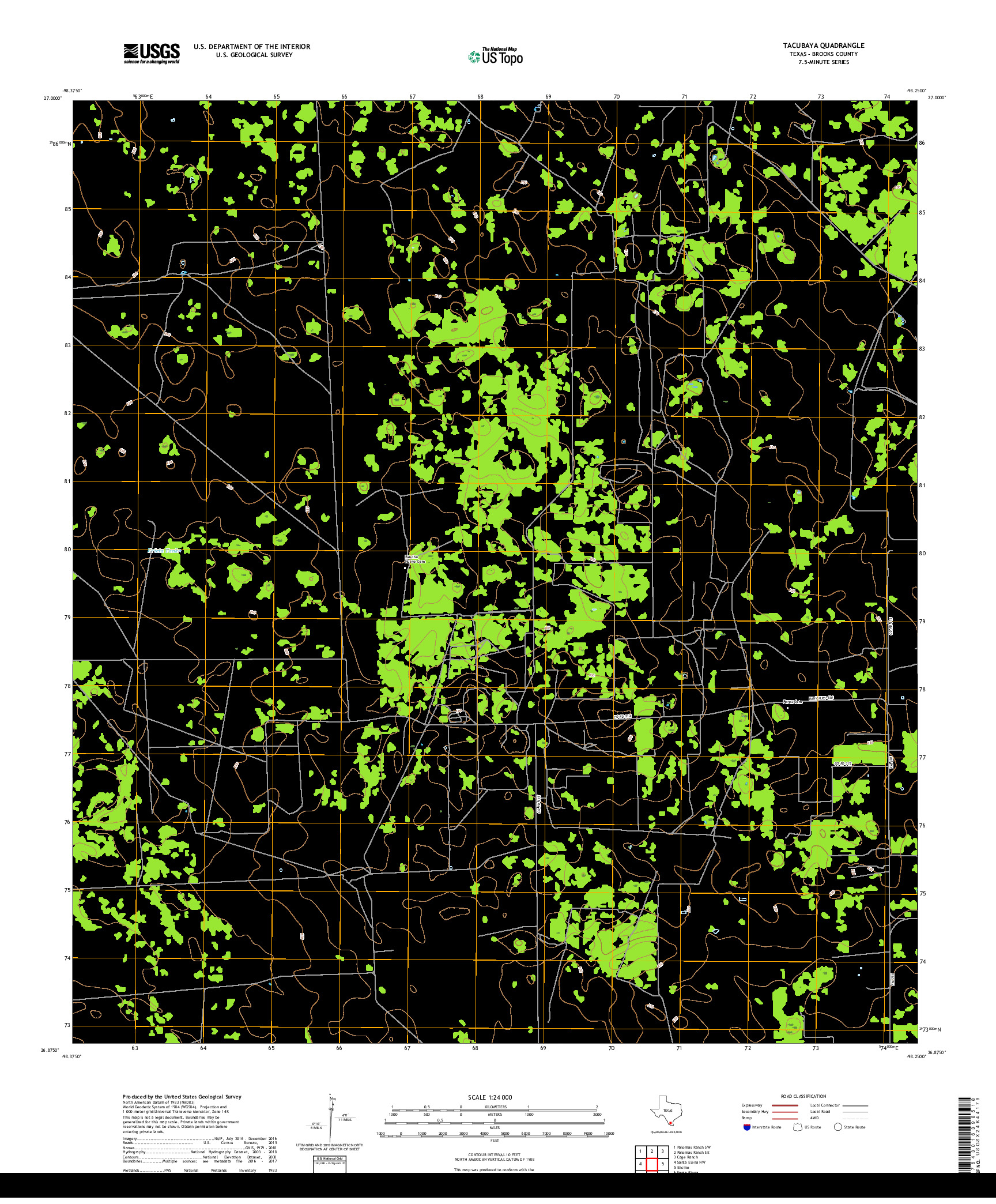 USGS US TOPO 7.5-MINUTE MAP FOR TACUBAYA, TX 2019