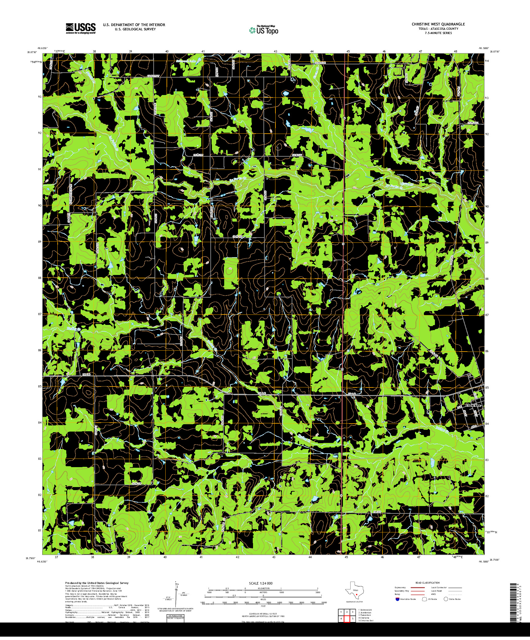 USGS US TOPO 7.5-MINUTE MAP FOR CHRISTINE WEST, TX 2019