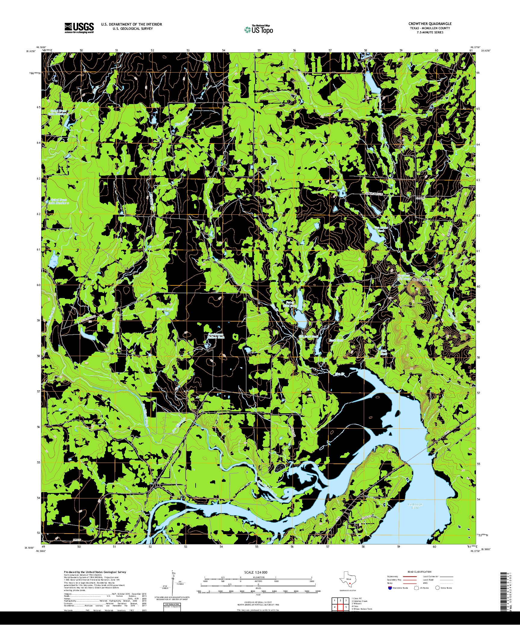 USGS US TOPO 7.5-MINUTE MAP FOR CROWTHER, TX 2019