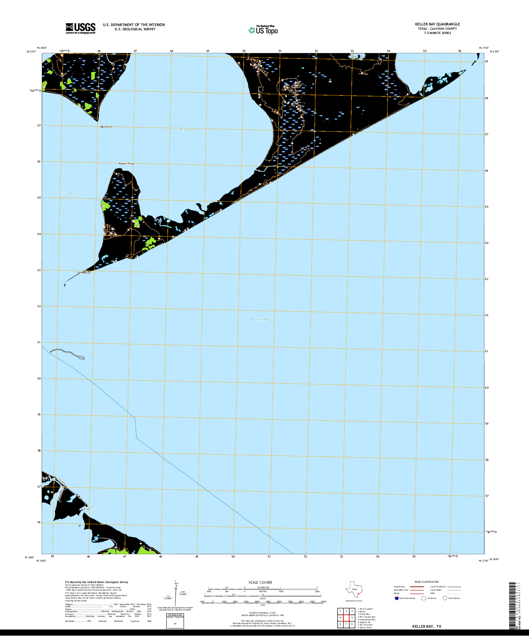 USGS US TOPO 7.5-MINUTE MAP FOR KELLER BAY, TX 2019