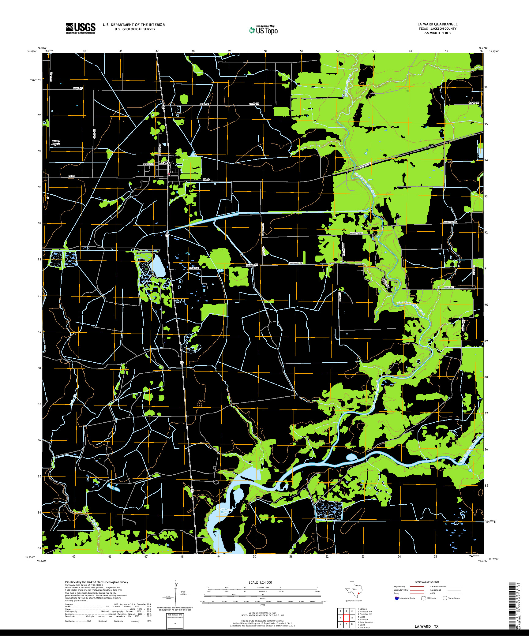 USGS US TOPO 7.5-MINUTE MAP FOR LA WARD, TX 2019