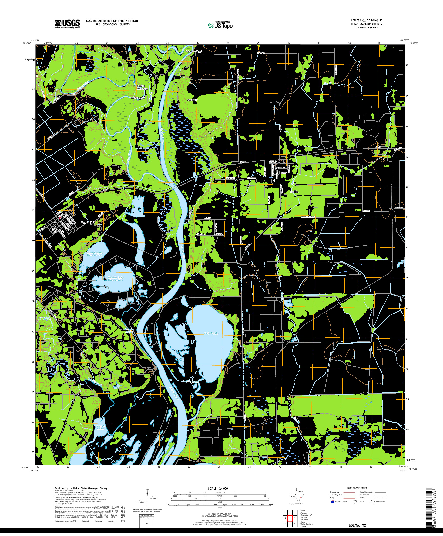 USGS US TOPO 7.5-MINUTE MAP FOR LOLITA, TX 2019