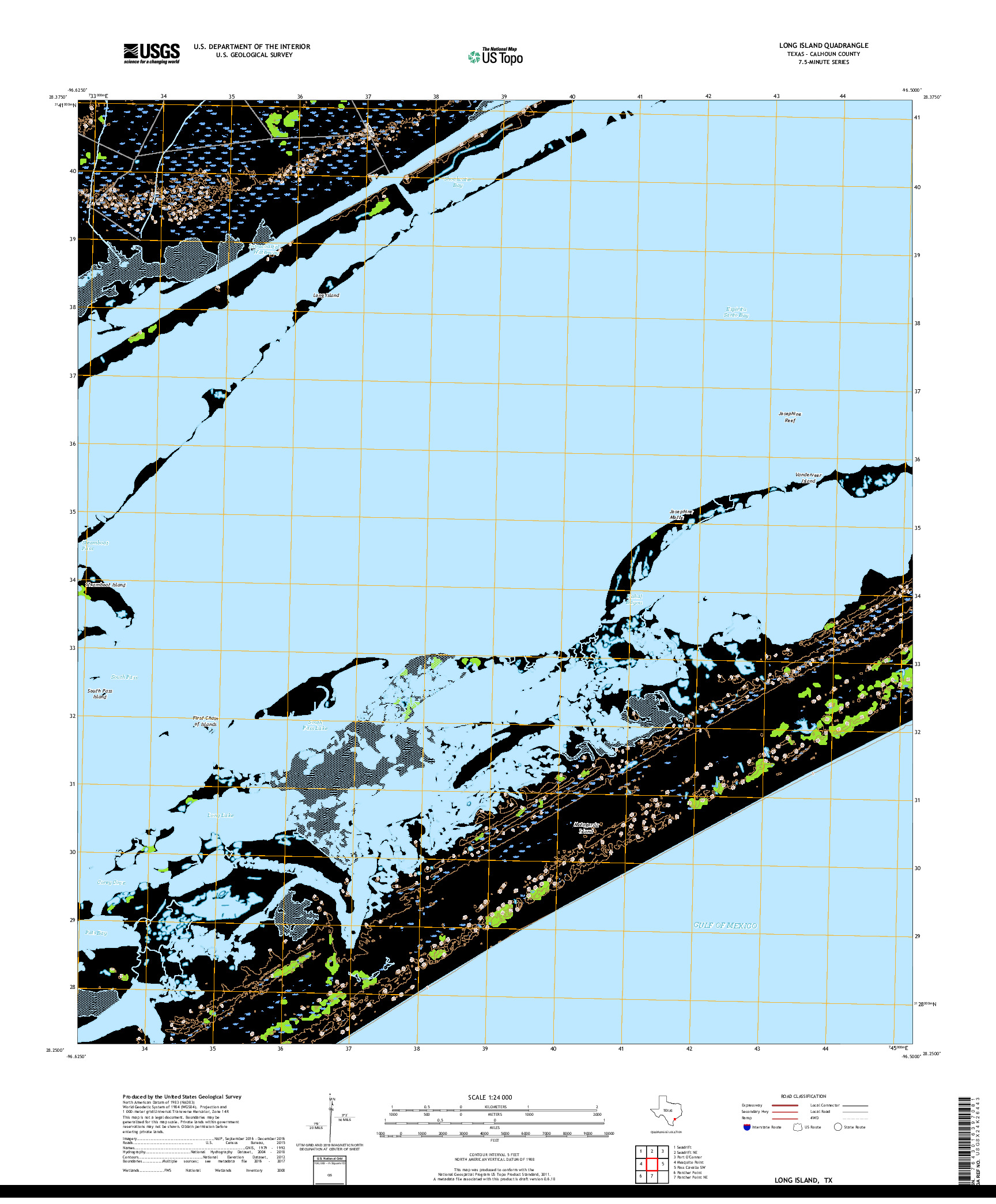 USGS US TOPO 7.5-MINUTE MAP FOR LONG ISLAND, TX 2019