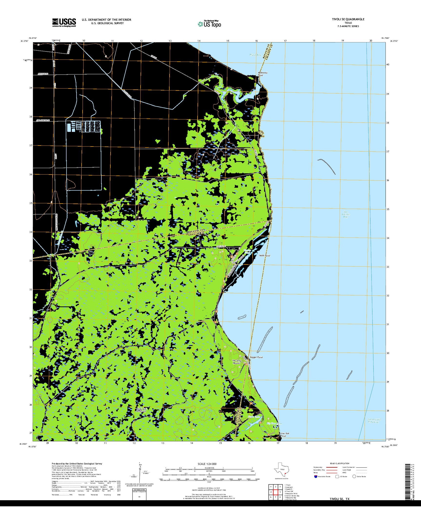 USGS US TOPO 7.5-MINUTE MAP FOR TIVOLI SE, TX 2019