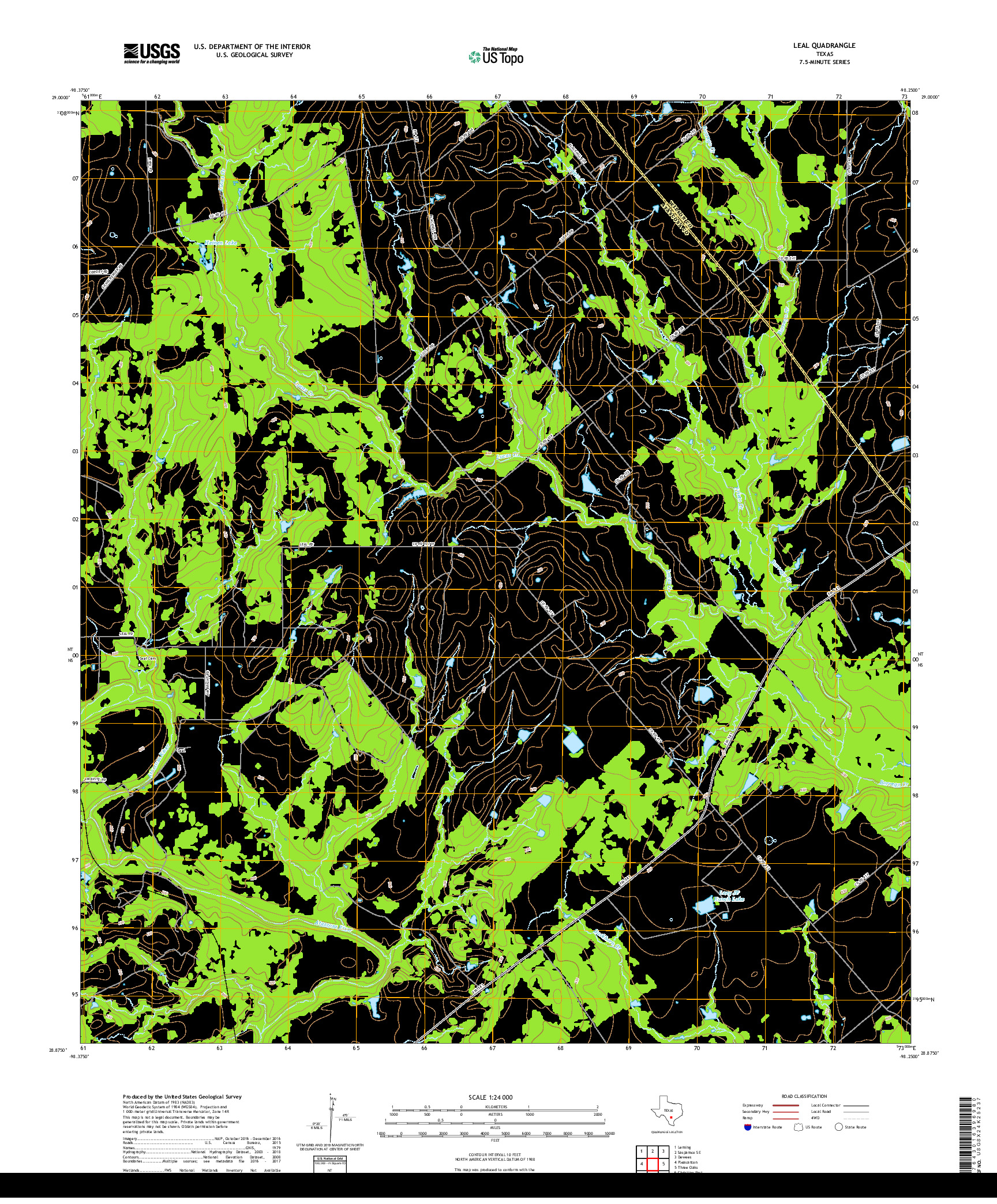 USGS US TOPO 7.5-MINUTE MAP FOR LEAL, TX 2019