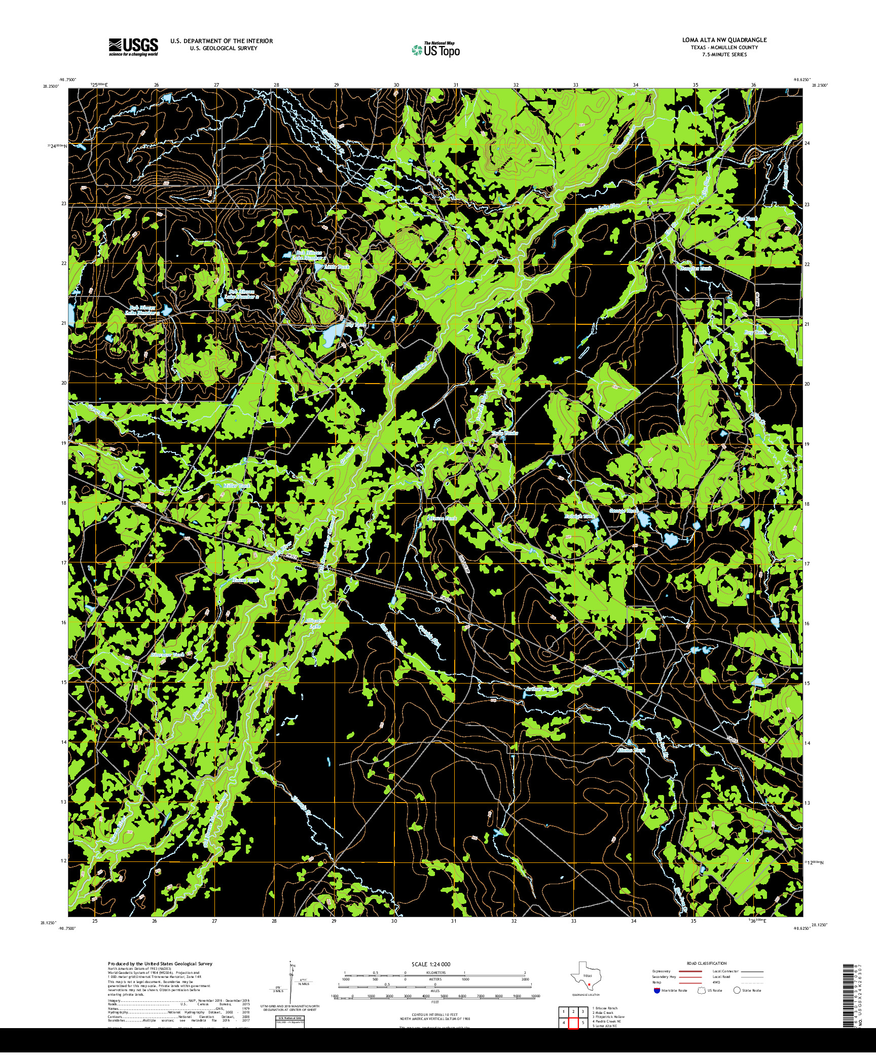 USGS US TOPO 7.5-MINUTE MAP FOR LOMA ALTA NW, TX 2019