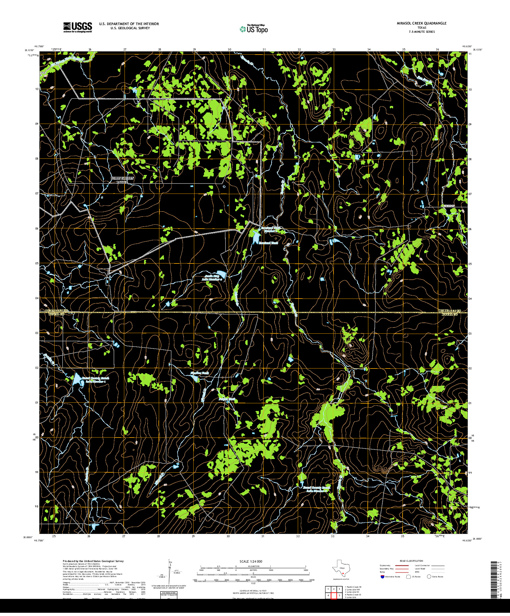 USGS US TOPO 7.5-MINUTE MAP FOR MIRASOL CREEK, TX 2019