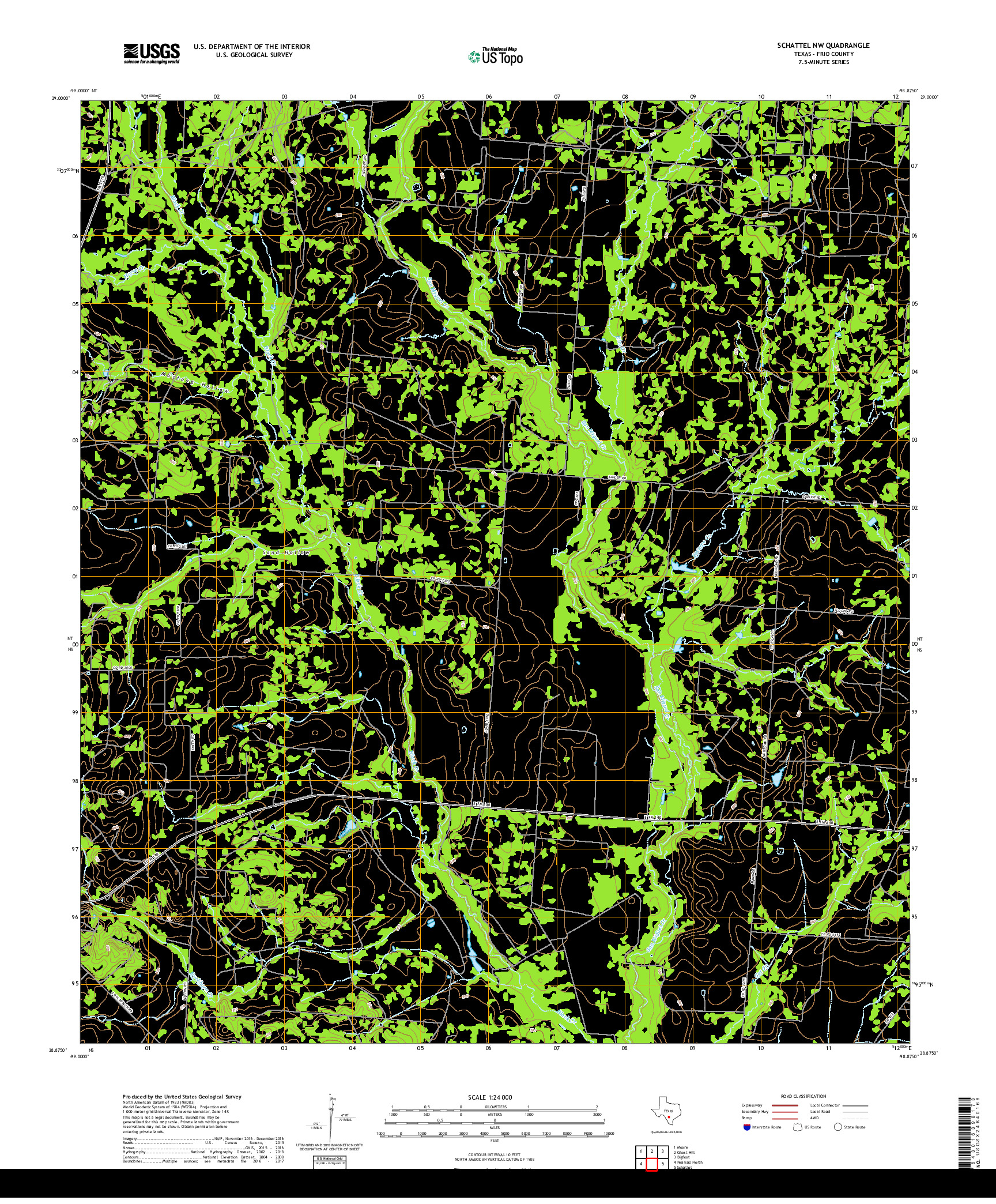 USGS US TOPO 7.5-MINUTE MAP FOR SCHATTEL NW, TX 2019