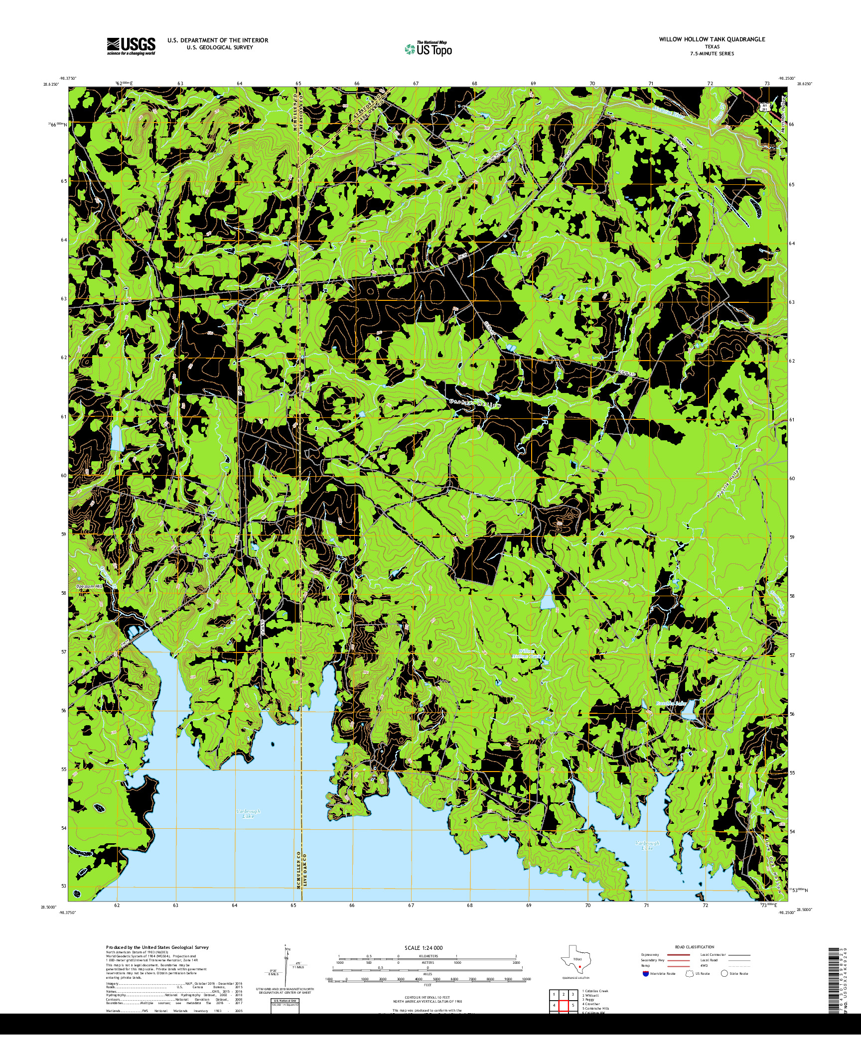 USGS US TOPO 7.5-MINUTE MAP FOR WILLOW HOLLOW TANK, TX 2019