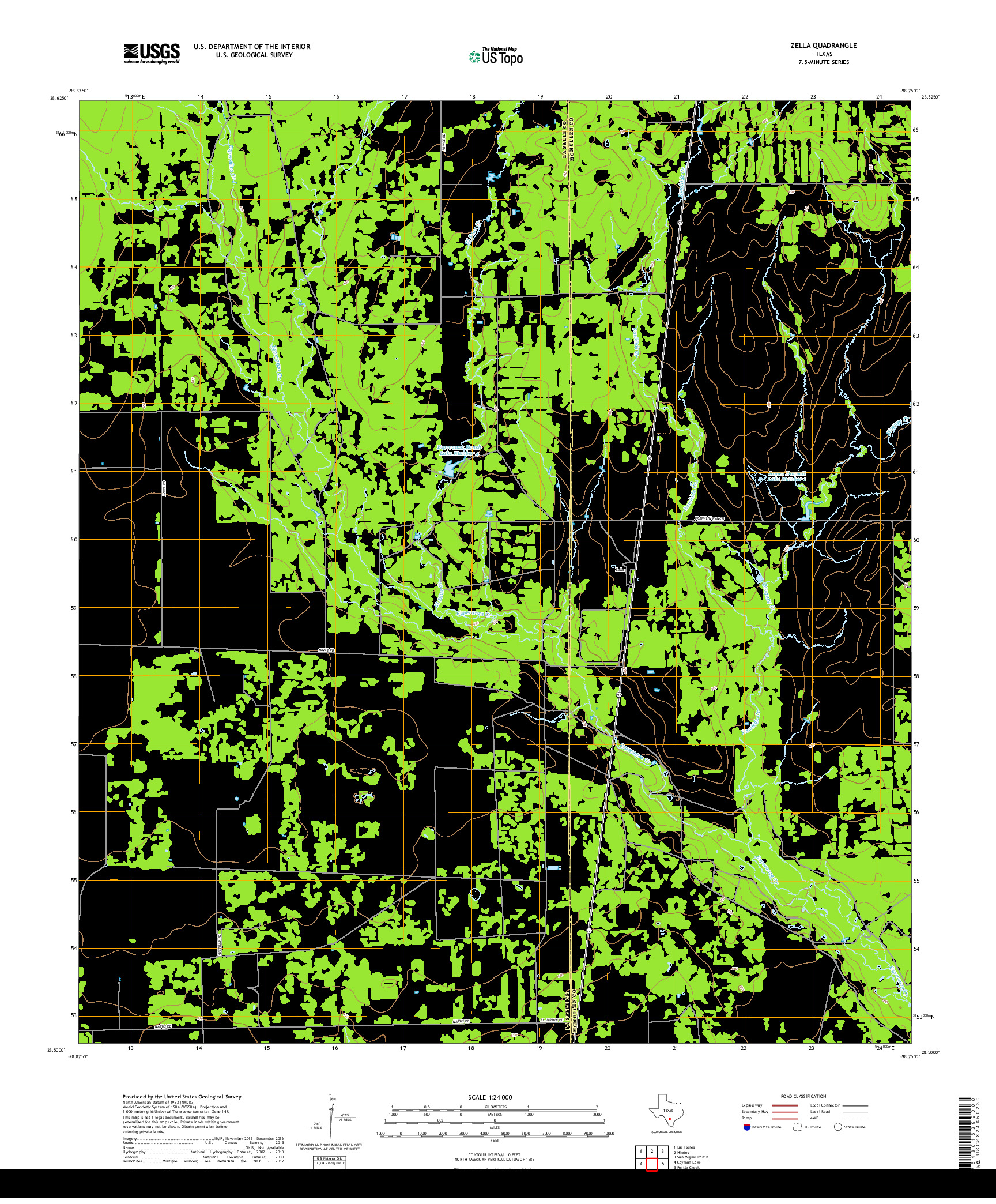 USGS US TOPO 7.5-MINUTE MAP FOR ZELLA, TX 2019