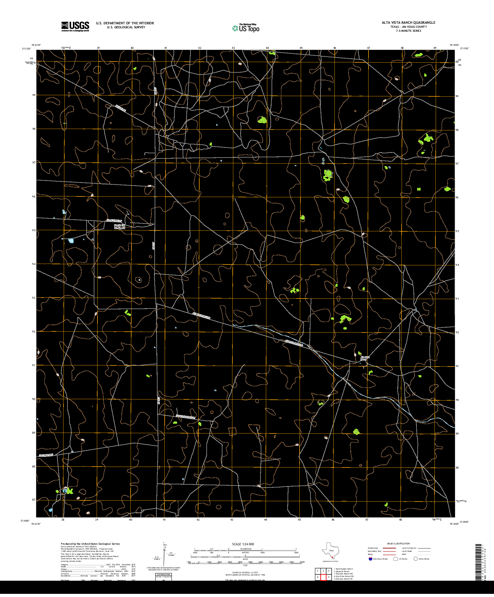 USGS US TOPO 7.5-MINUTE MAP FOR ALTA VISTA RANCH, TX 2019