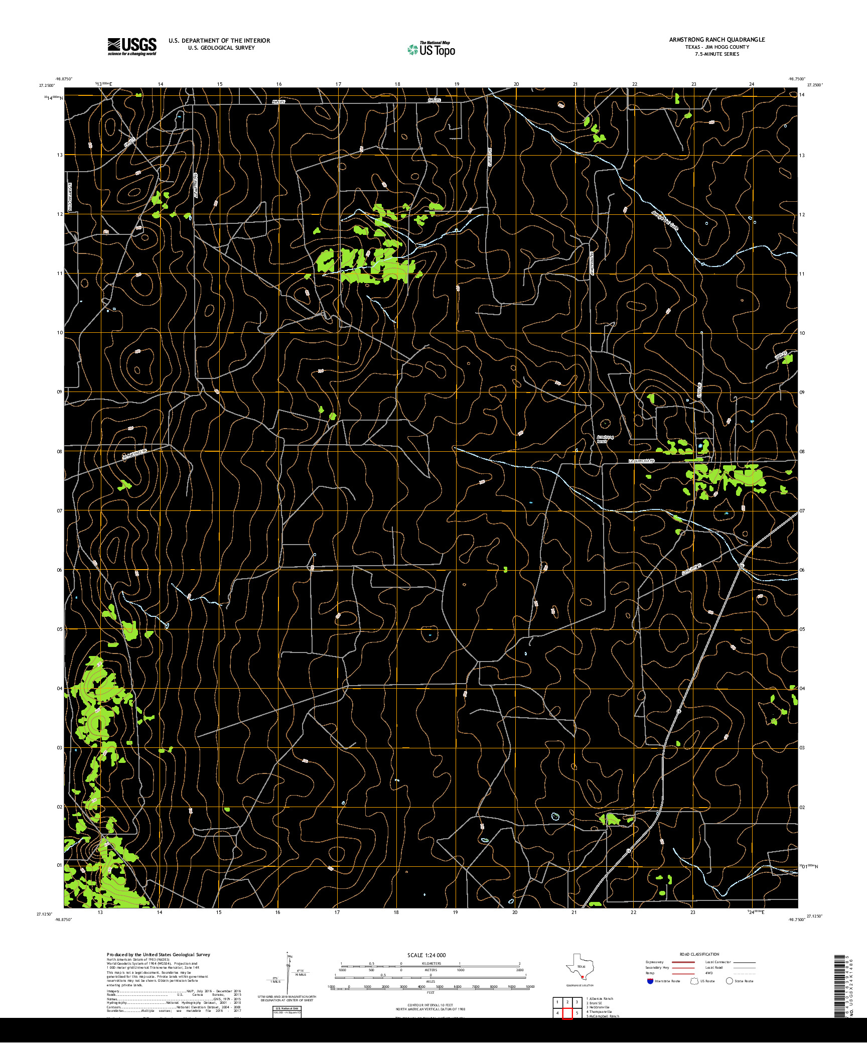 USGS US TOPO 7.5-MINUTE MAP FOR ARMSTRONG RANCH, TX 2019