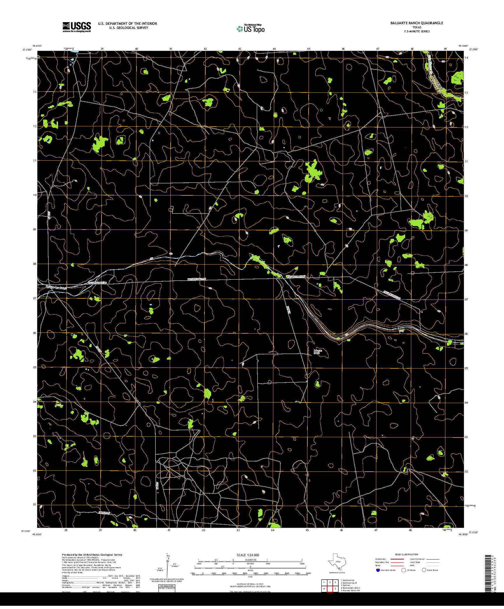 USGS US TOPO 7.5-MINUTE MAP FOR BALUARTE RANCH, TX 2019