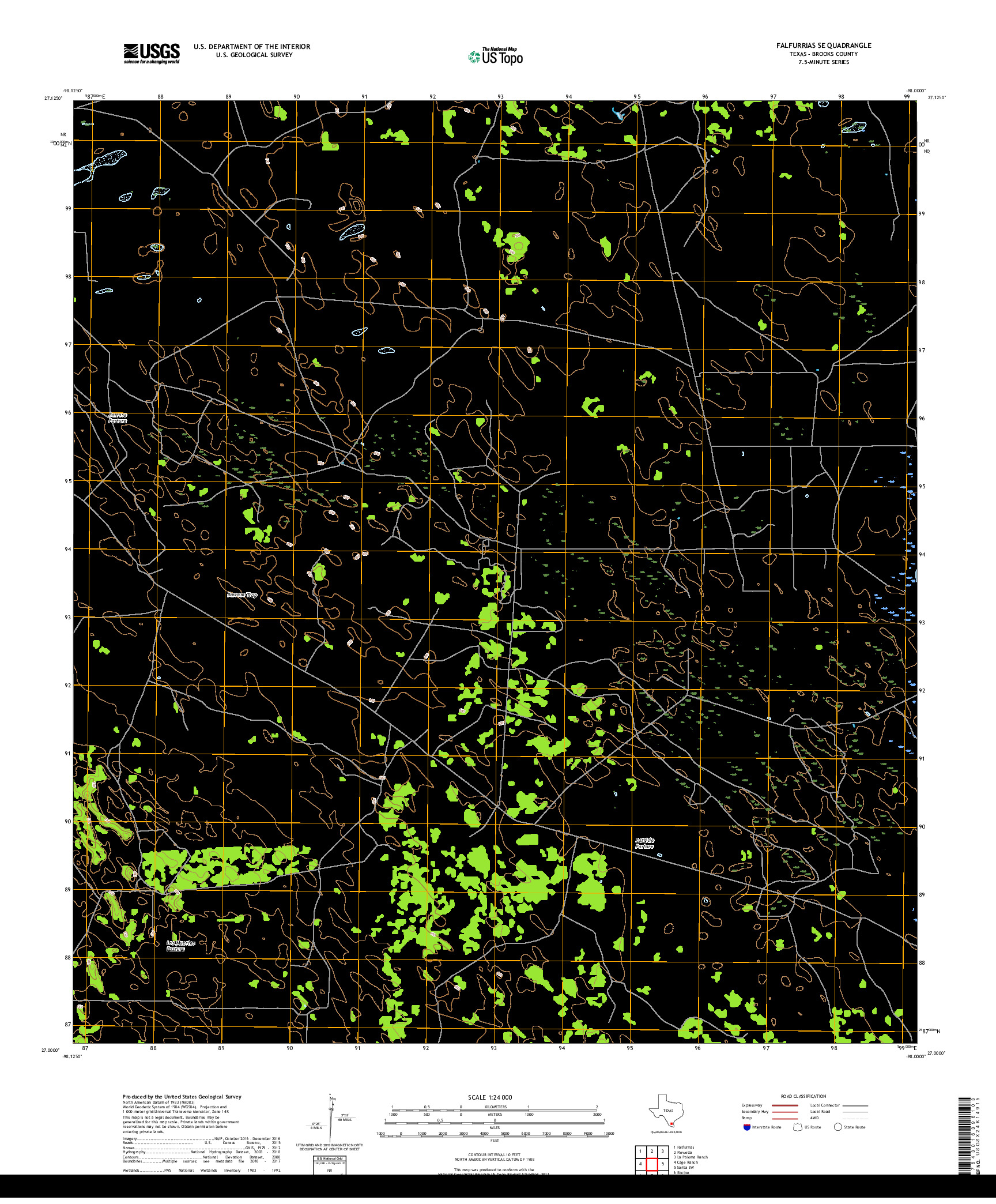 USGS US TOPO 7.5-MINUTE MAP FOR FALFURRIAS SE, TX 2019