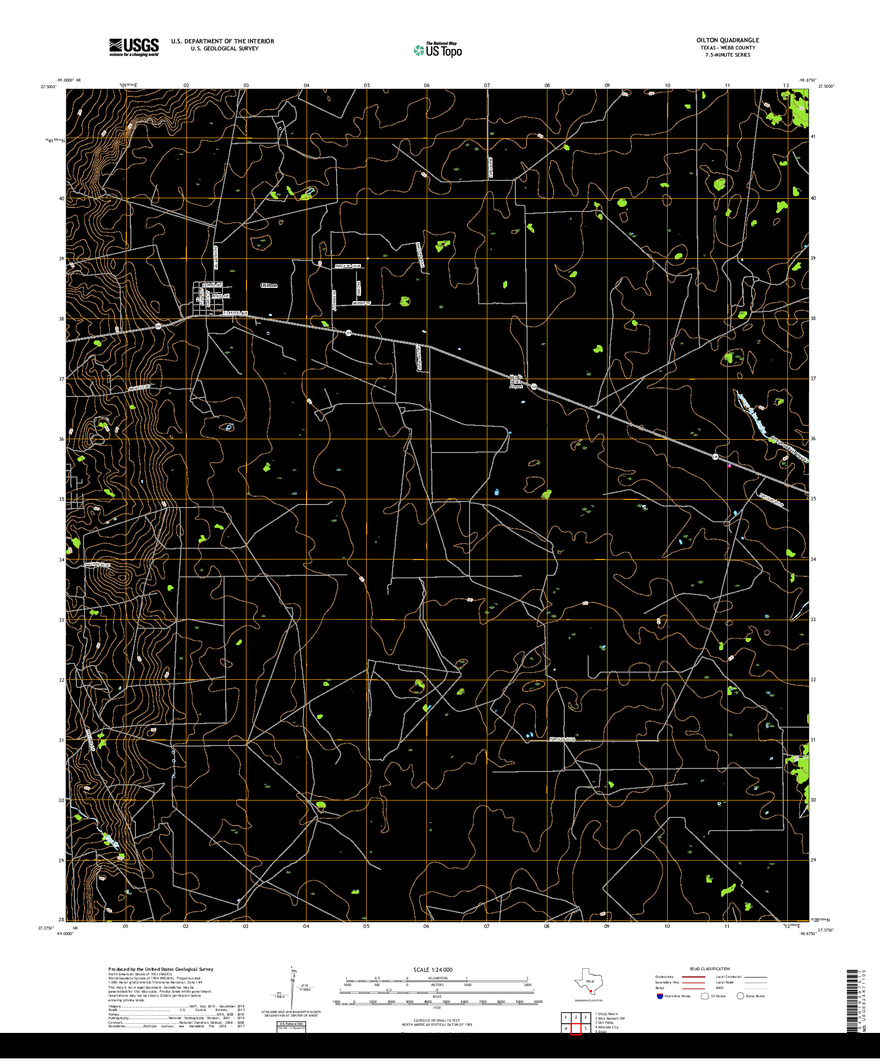 USGS US TOPO 7.5-MINUTE MAP FOR OILTON, TX 2019