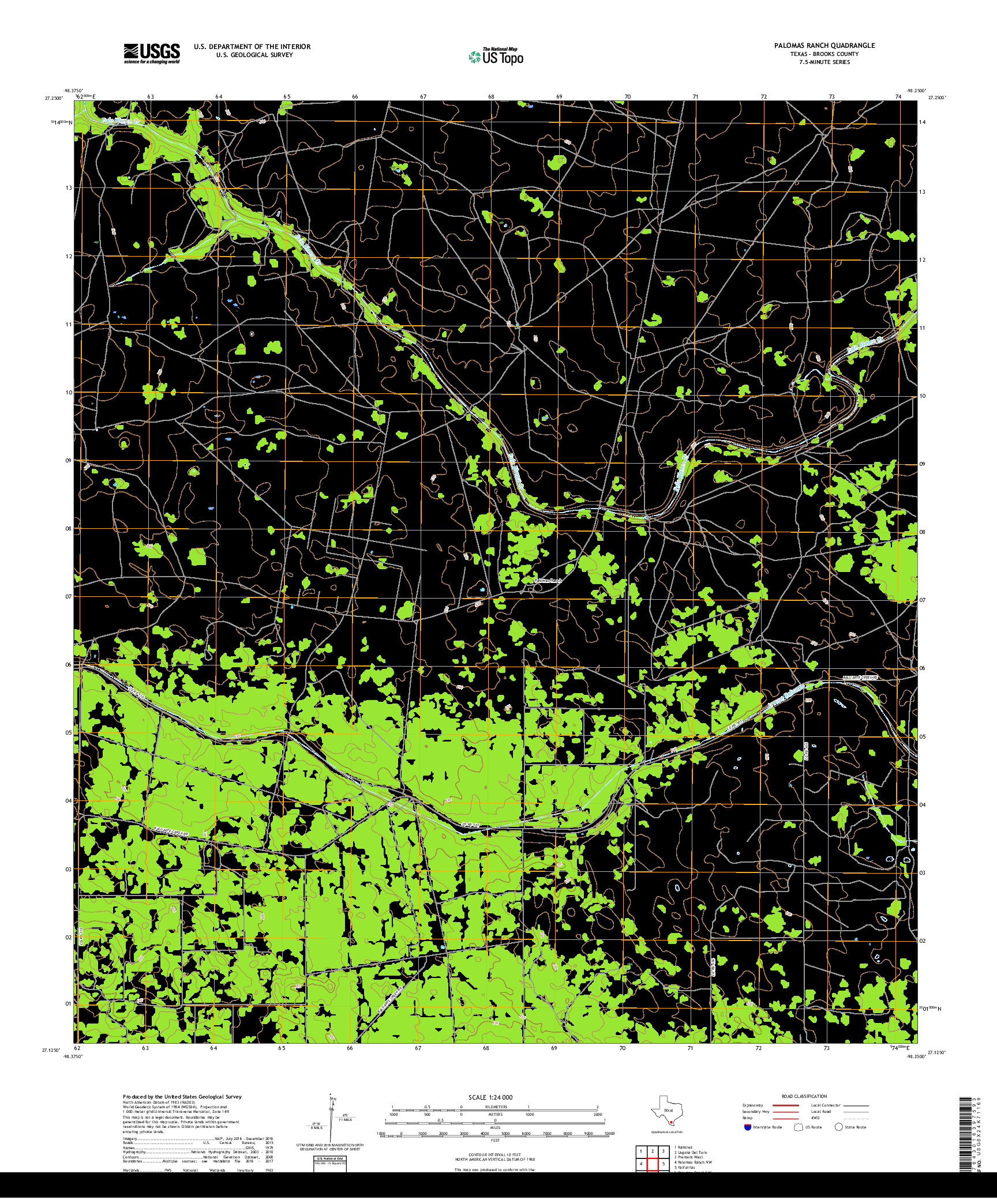 USGS US TOPO 7.5-MINUTE MAP FOR PALOMAS RANCH, TX 2019