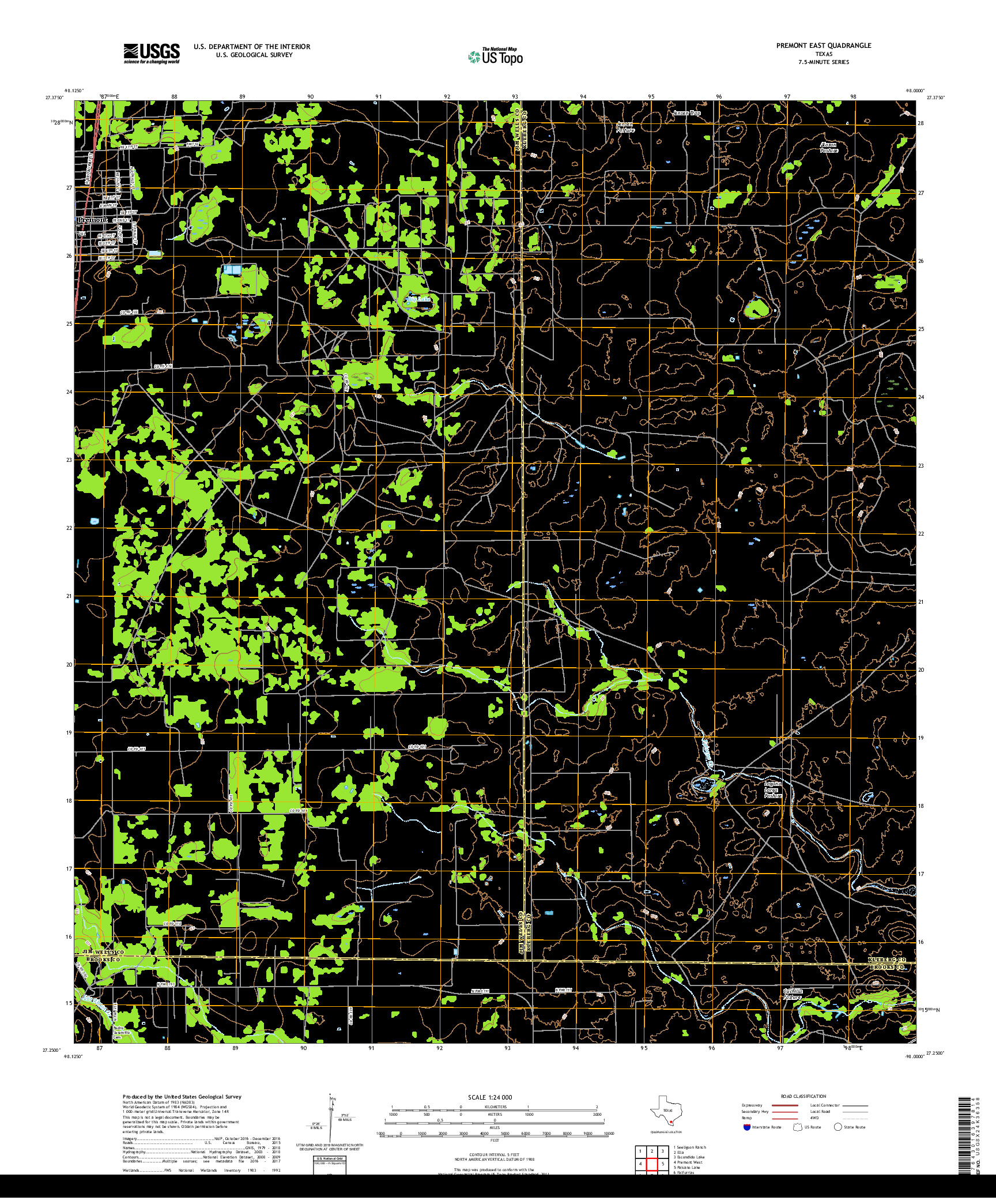 USGS US TOPO 7.5-MINUTE MAP FOR PREMONT EAST, TX 2019