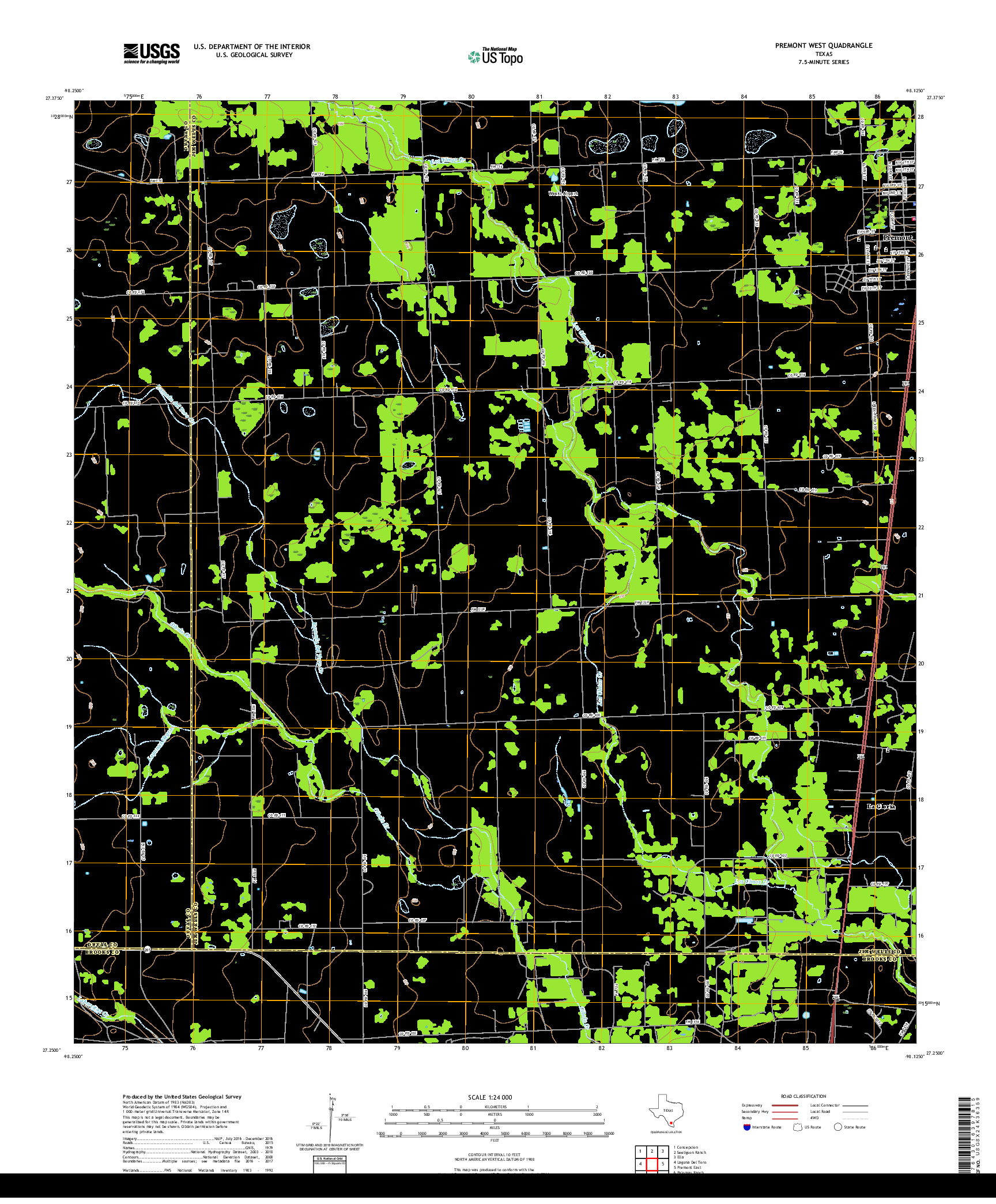 USGS US TOPO 7.5-MINUTE MAP FOR PREMONT WEST, TX 2019