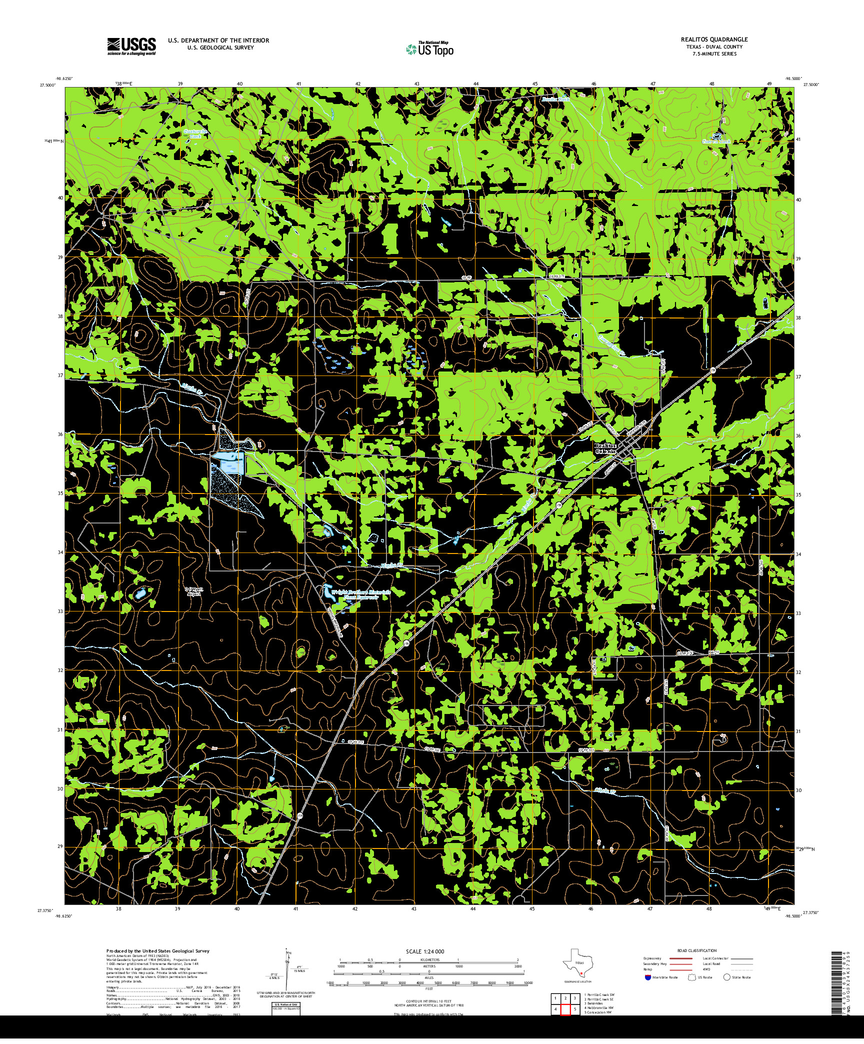 USGS US TOPO 7.5-MINUTE MAP FOR REALITOS, TX 2019