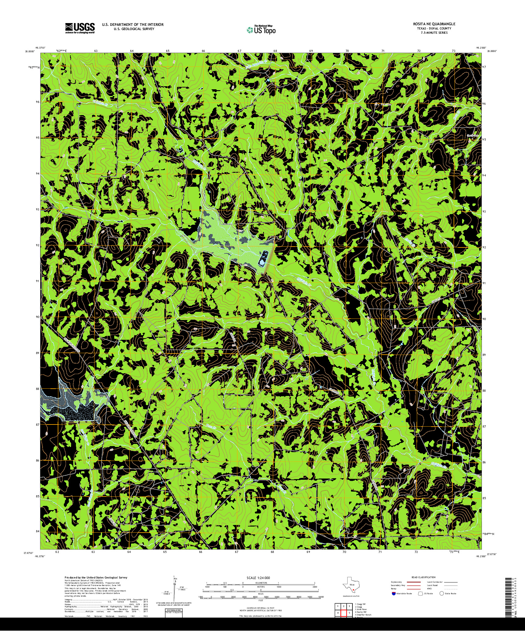 USGS US TOPO 7.5-MINUTE MAP FOR ROSITA NE, TX 2019