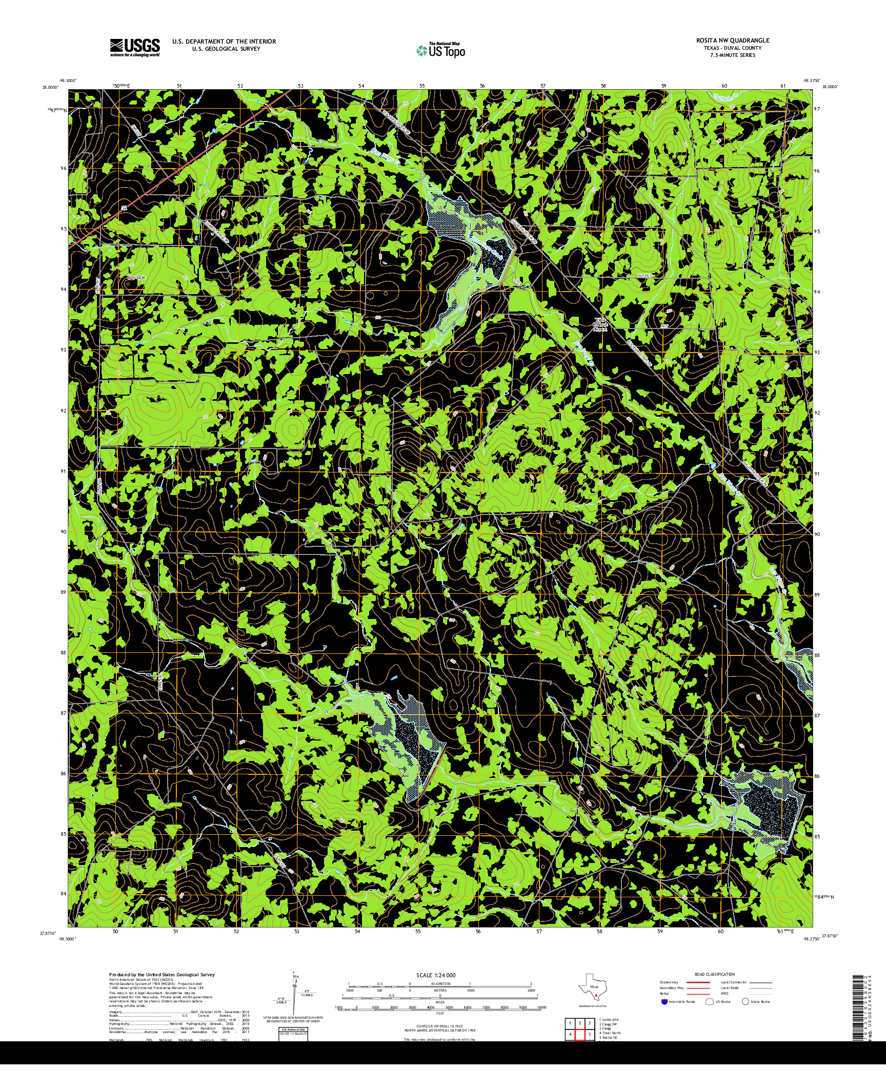 USGS US TOPO 7.5-MINUTE MAP FOR ROSITA NW, TX 2019