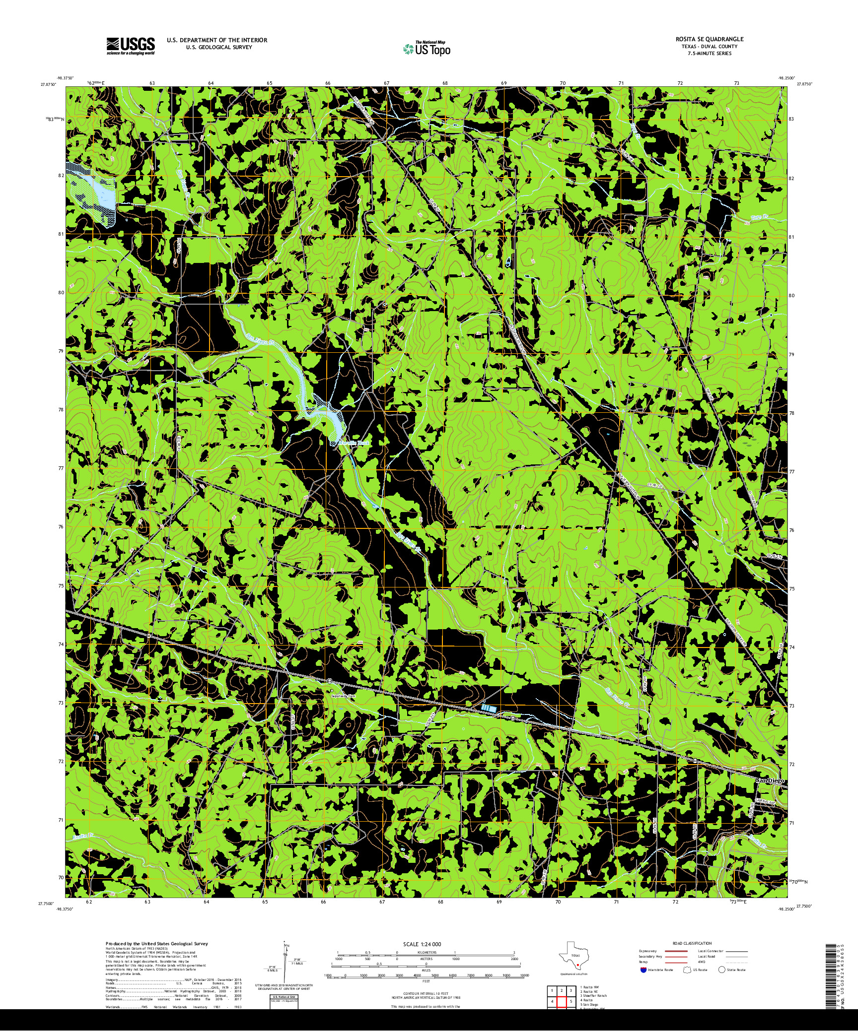 USGS US TOPO 7.5-MINUTE MAP FOR ROSITA SE, TX 2019