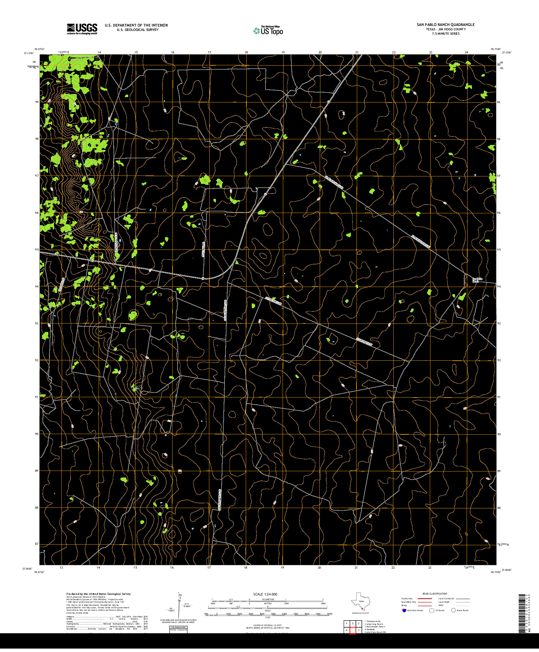 USGS US TOPO 7.5-MINUTE MAP FOR SAN PABLO RANCH, TX 2019