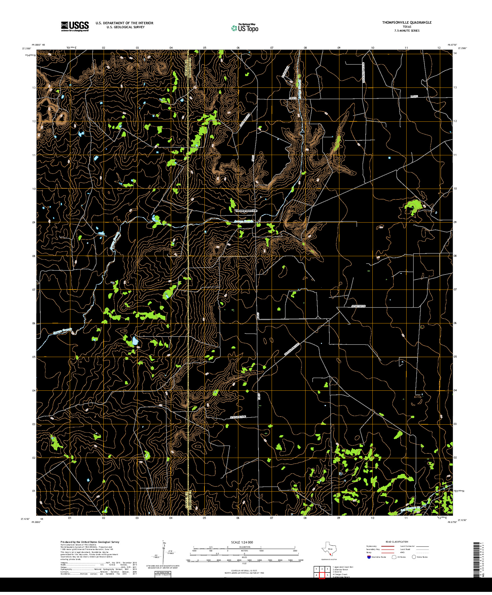 USGS US TOPO 7.5-MINUTE MAP FOR THOMPSONVILLE, TX 2019