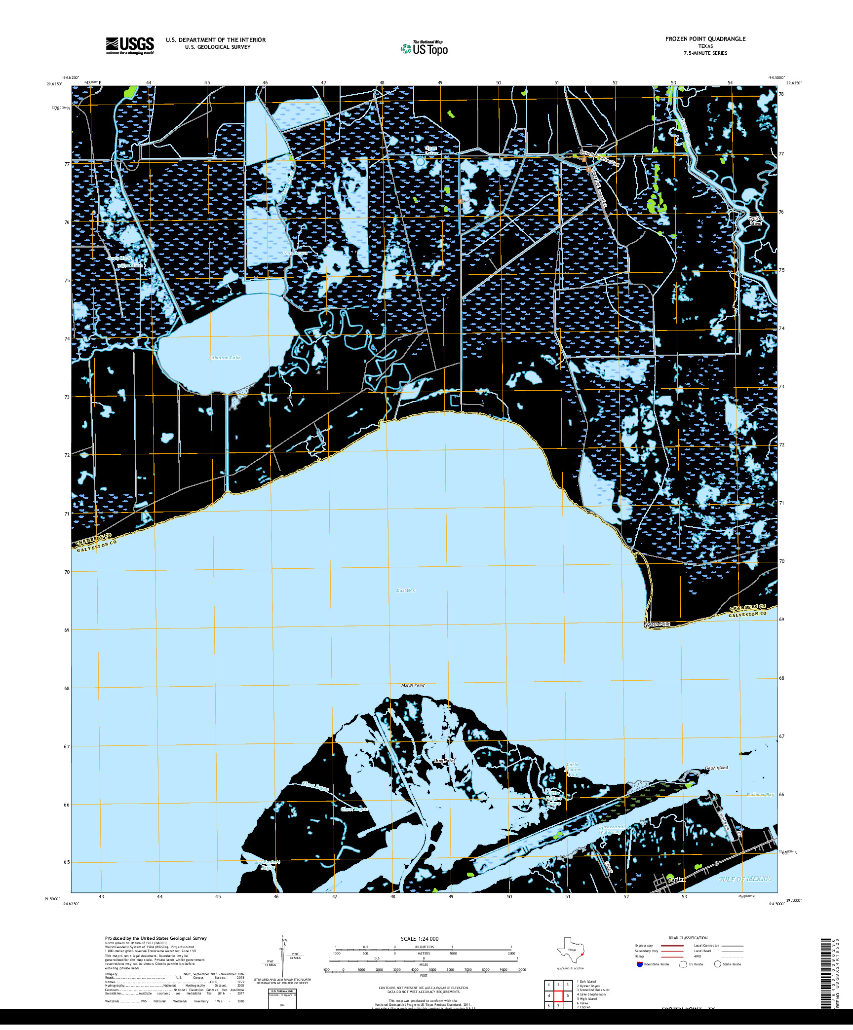 USGS US TOPO 7.5-MINUTE MAP FOR FROZEN POINT, TX 2019